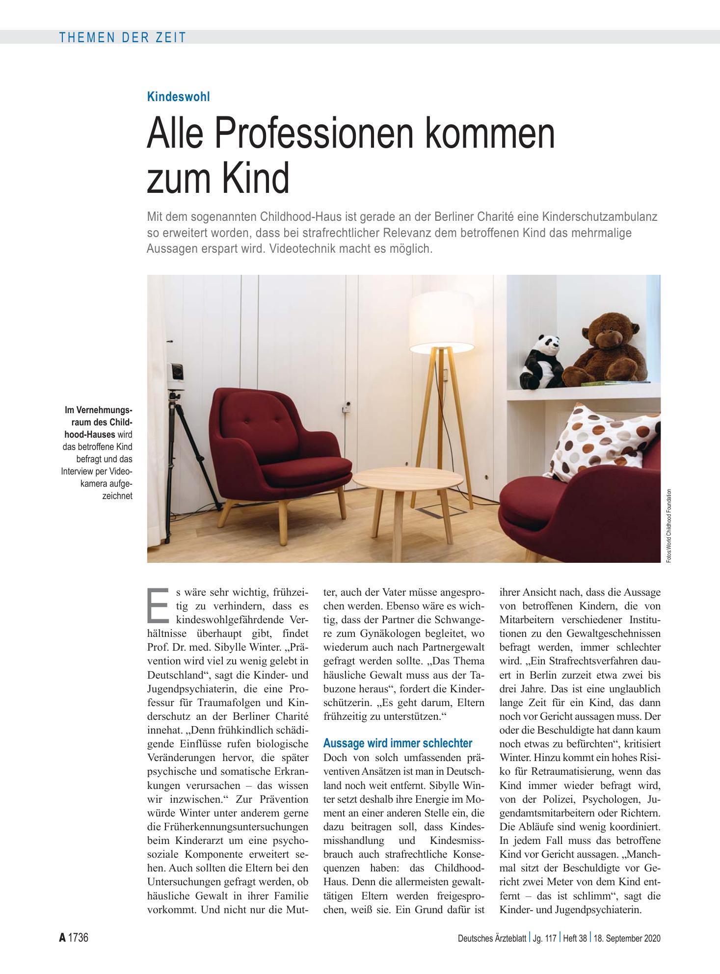 Vorschauseite 1: Kindeswohl: Alle Professionen kommen zum Kind – Deutsches Ärzteblatt