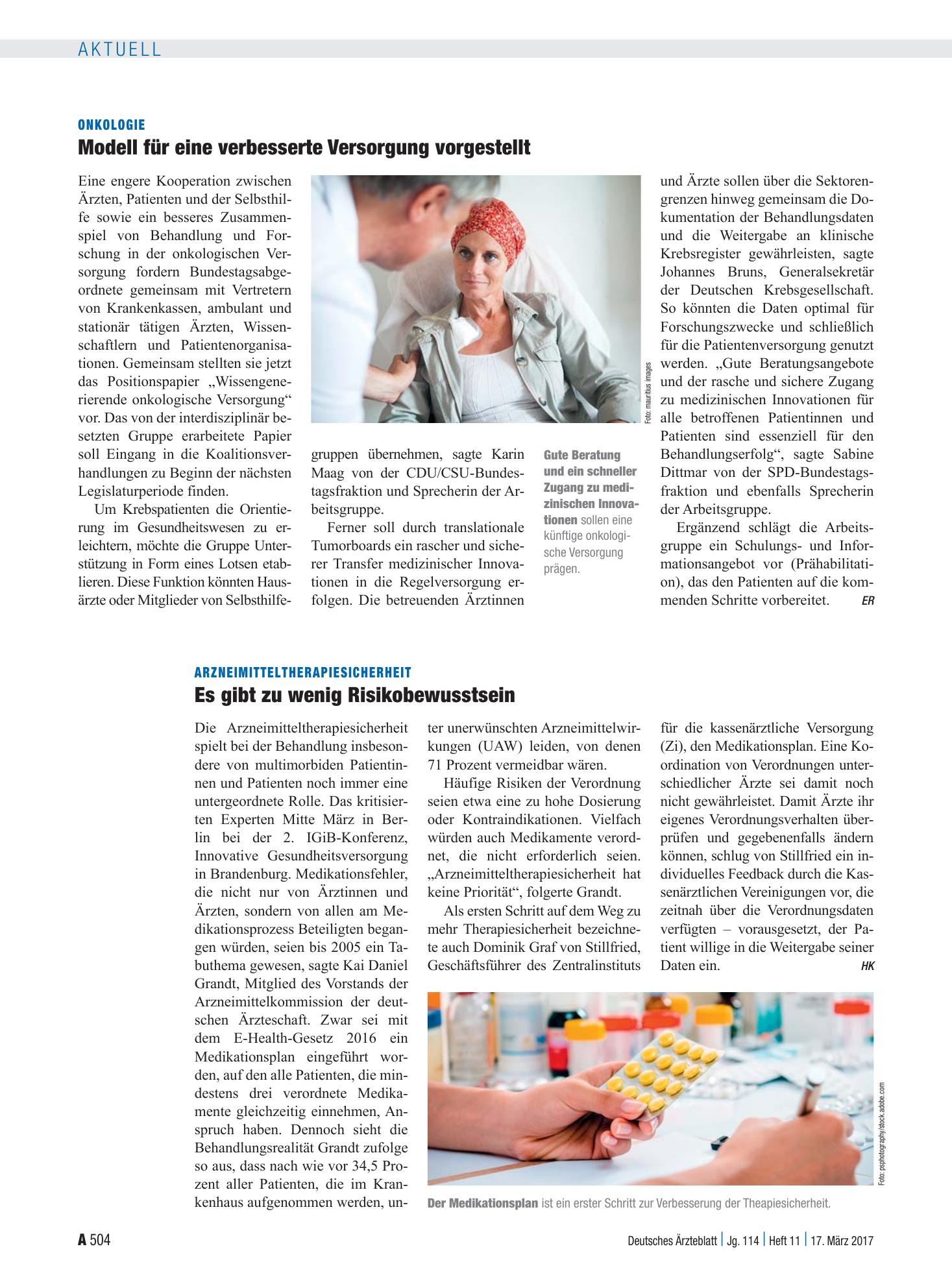 Vorschauseite 1: Arzneimitteltherapiesicherheit: Es gibt zu wenig Risikobewusstsein – Deutsches Ärzteblatt