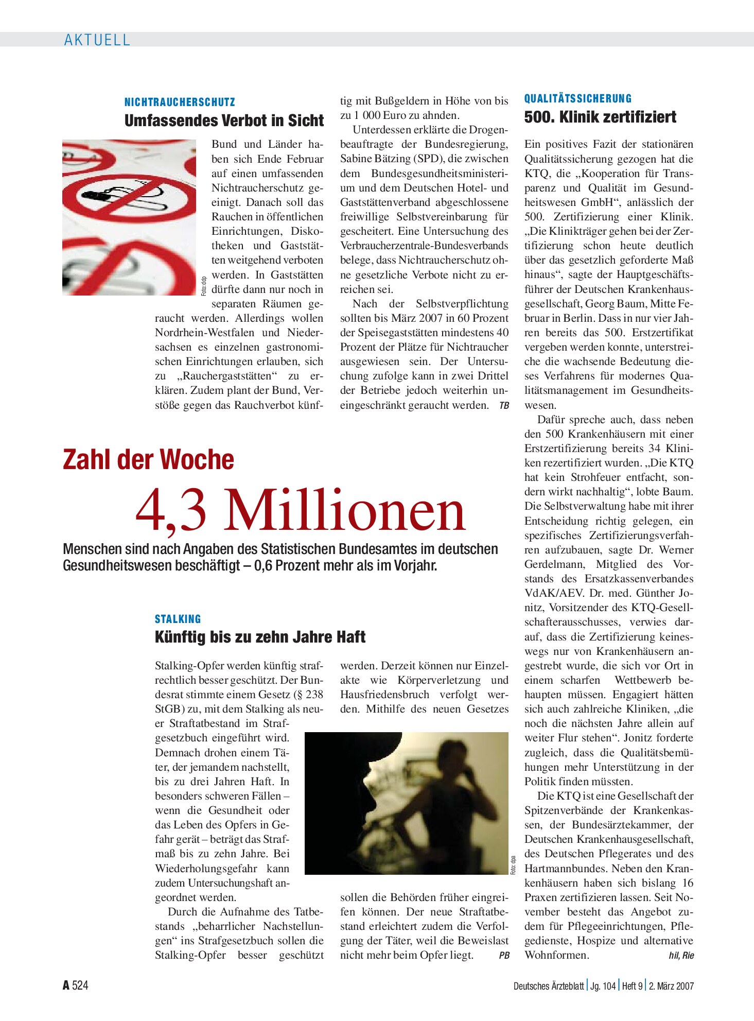 Vorschauseite 1: Zahl der Woche – Deutsches Ärzteblatt