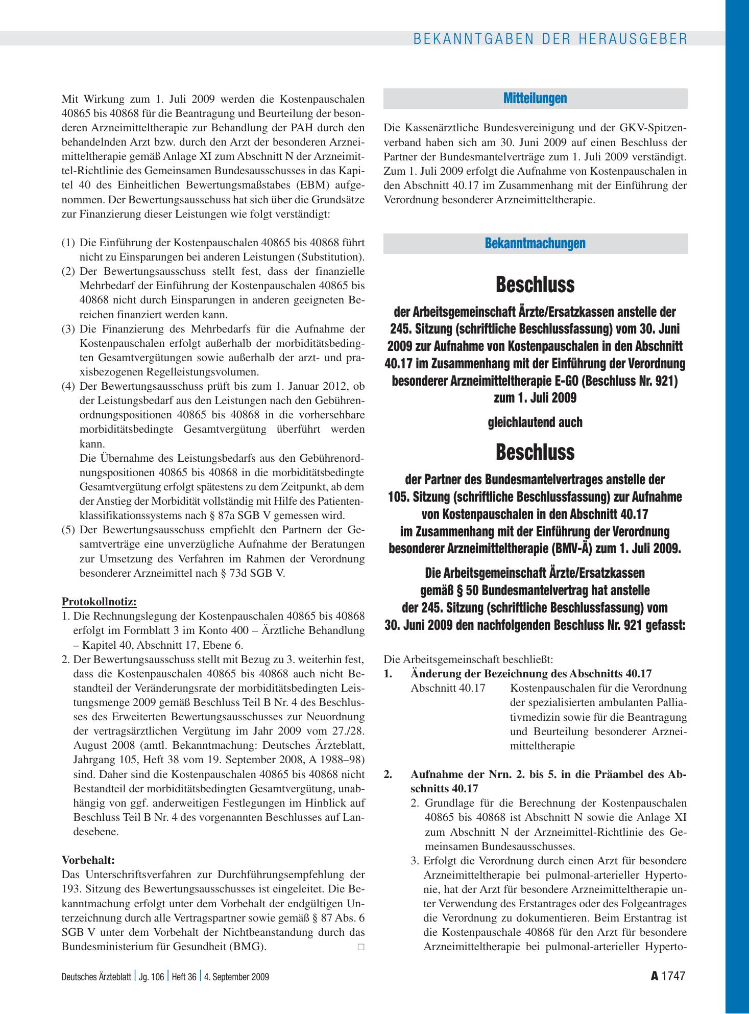 Vorschauseite 1: Mitteilungen – Deutsches Ärzteblatt