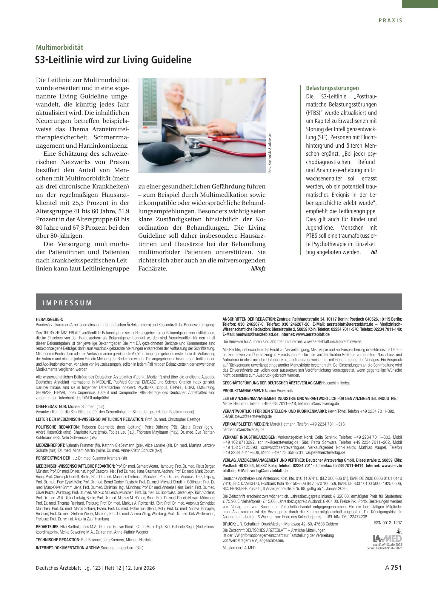 Vorschauseite 1: Belastungsstörungen – Deutsches Ärzteblatt