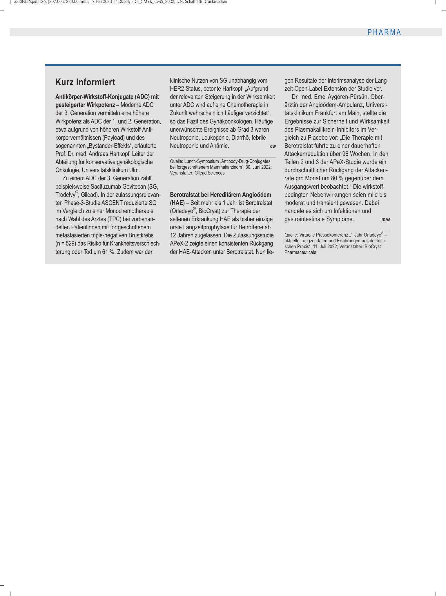 Vorschauseite 1: Kurz informiert – Deutsches Ärzteblatt
