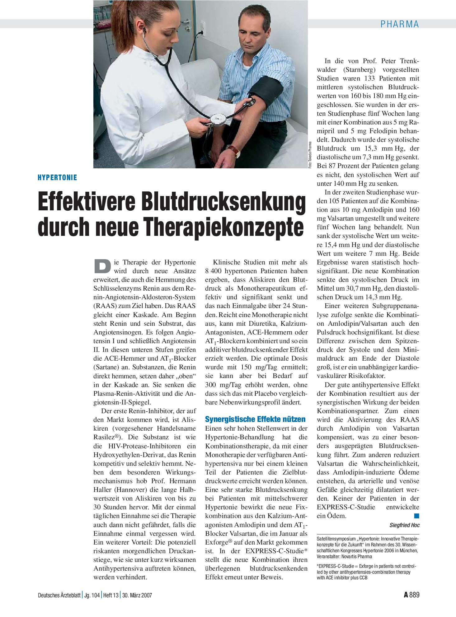 Vorschauseite 1: Hypertonie: Effektivere Blutdrucksenkung durch neue Therapiekonzepte – Deutsches Ärzteblatt