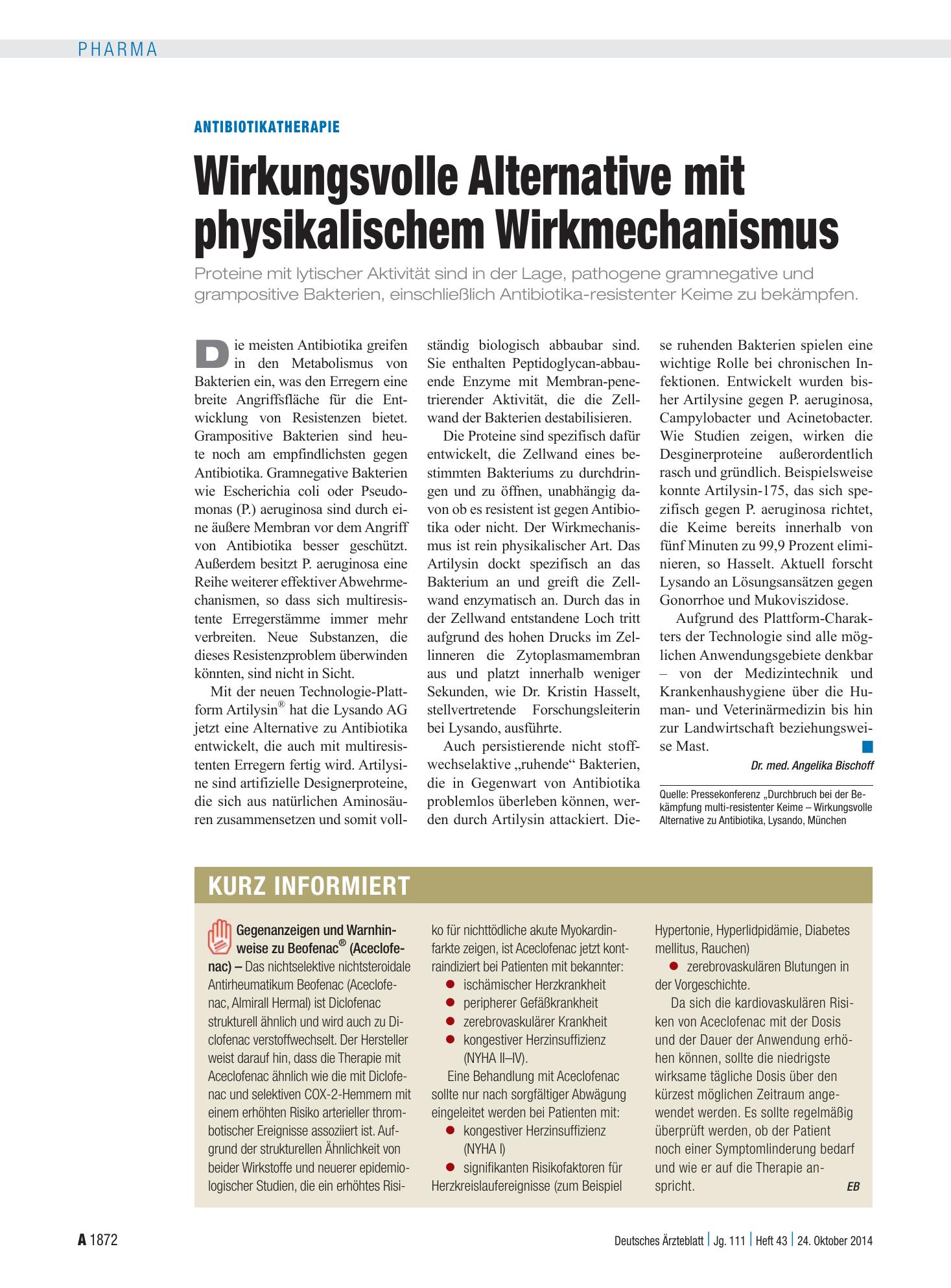 Vorschauseite 1: Kurz informiert – Deutsches Ärzteblatt