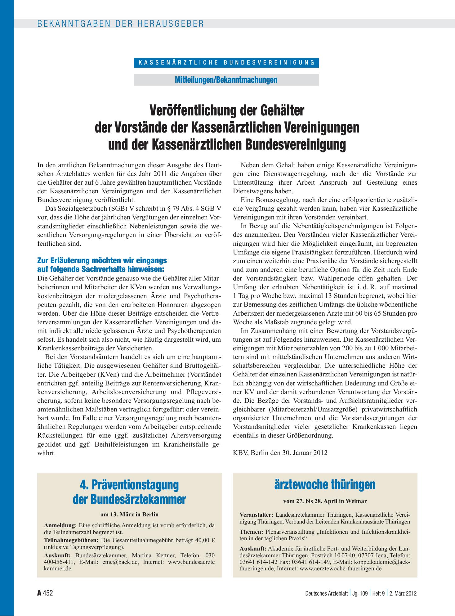 Vorschauseite 1: Ärztewoche Thüringen – Deutsches Ärzteblatt