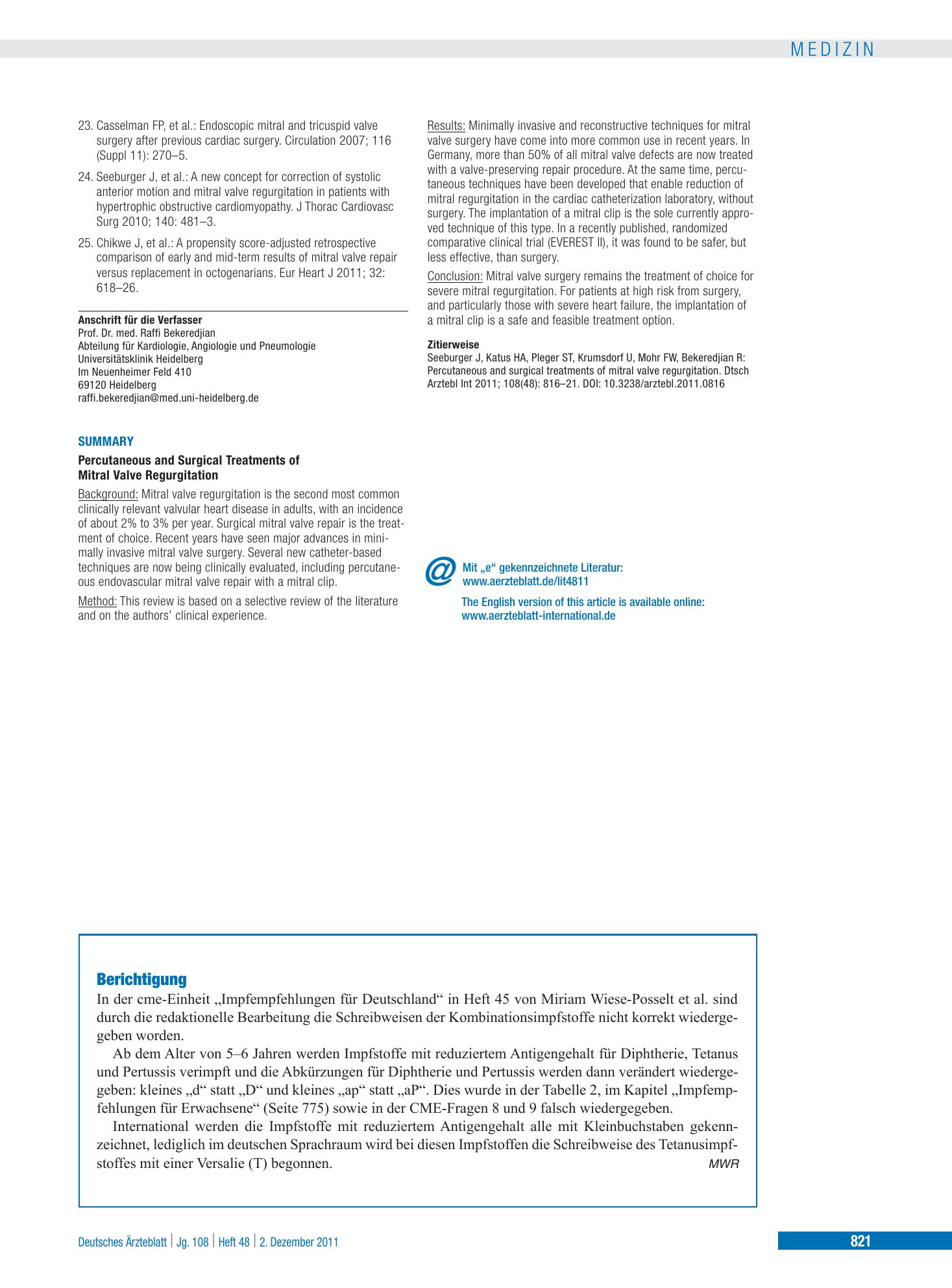 Vorschauseite 1: Berichtigung – Deutsches Ärzteblatt