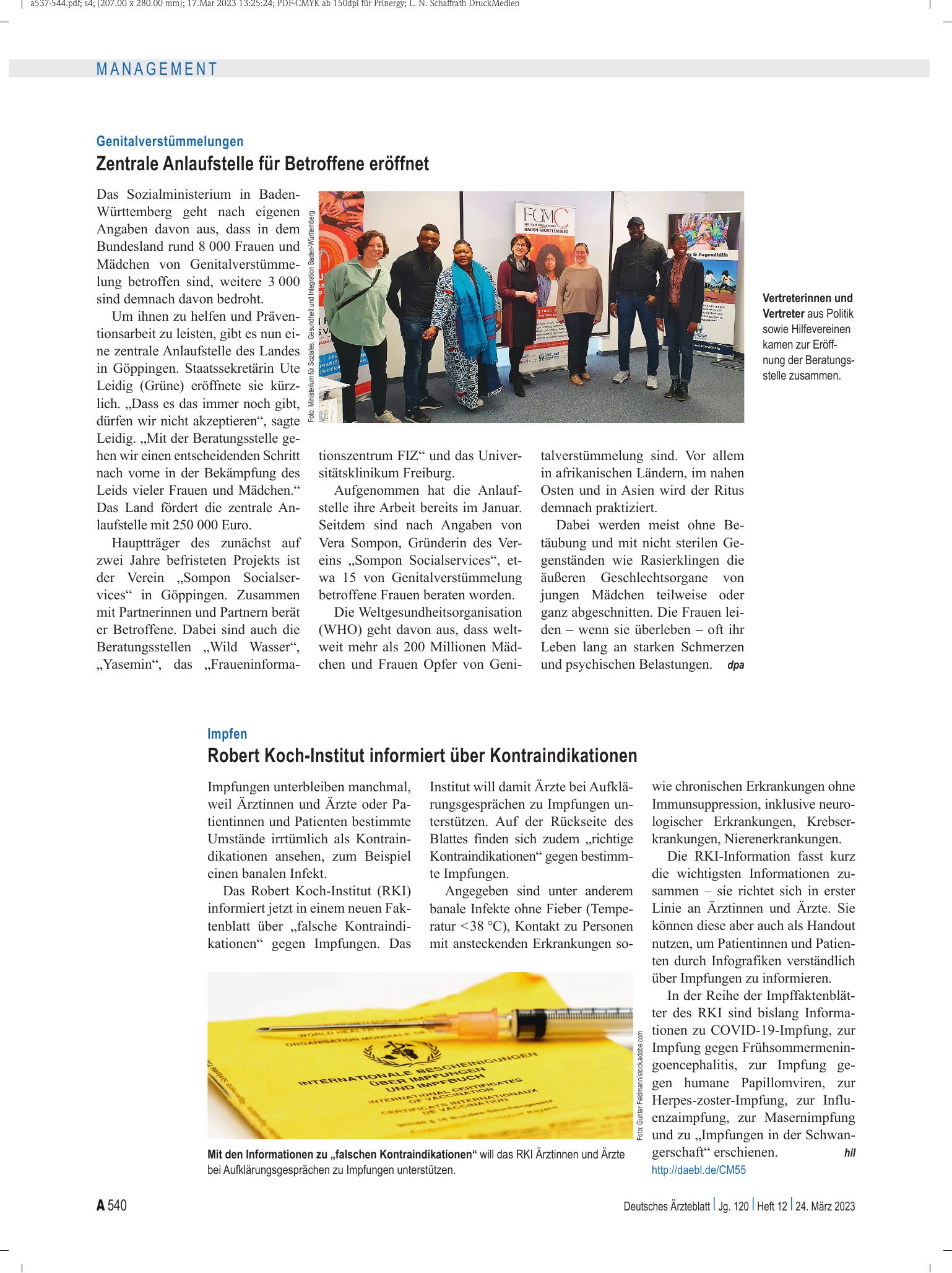 Vorschauseite 1: Impfen: Robert Koch-Institut informiert über Kontraindikationen – Deutsches Ärzteblatt