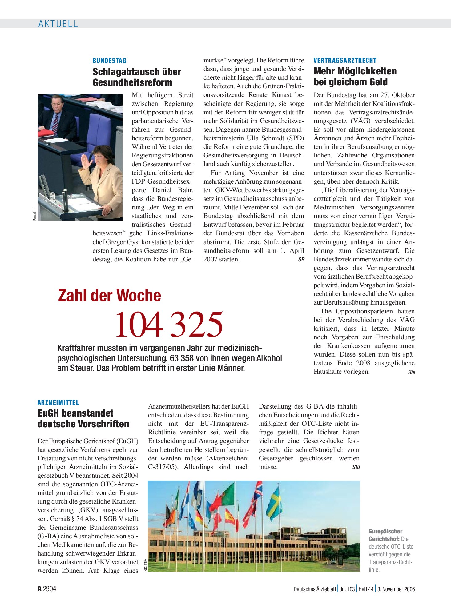 Vorschauseite 1: Arzneimittel: EuGH beanstandet deutsche Vorschriften – Deutsches Ärzteblatt