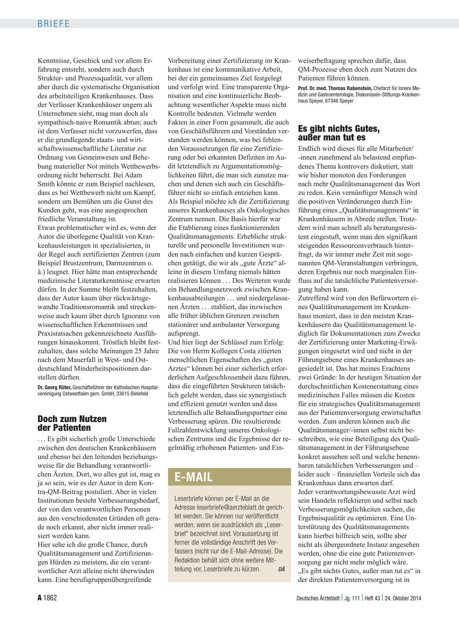 Vorschauseite 1: E-Mail – Deutsches Ärzteblatt