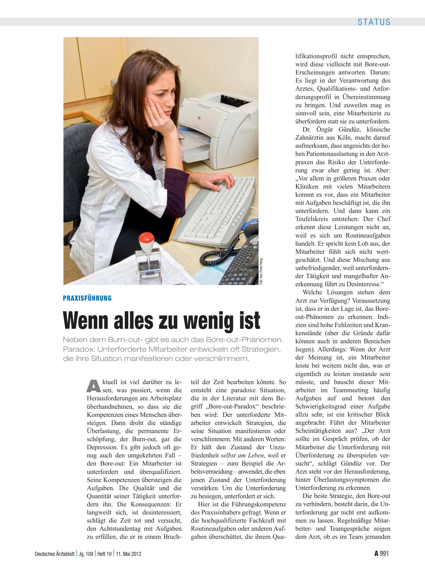 Vorschauseite 1: Praxisführung: Wenn alles zu wenig ist – Deutsches Ärzteblatt