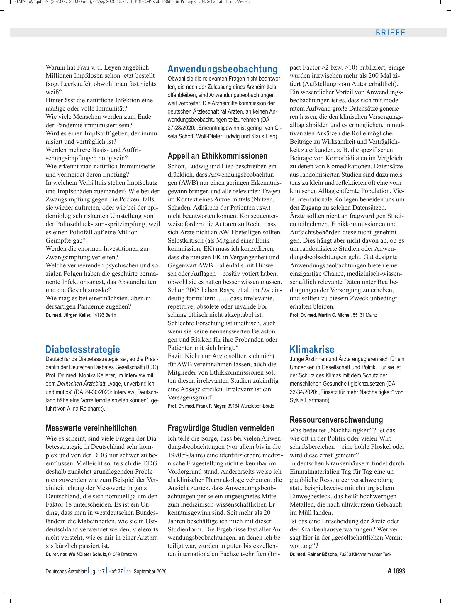 Vorschauseite 1: Klimakrise: Ressourcenverschwendung – Deutsches Ärzteblatt
