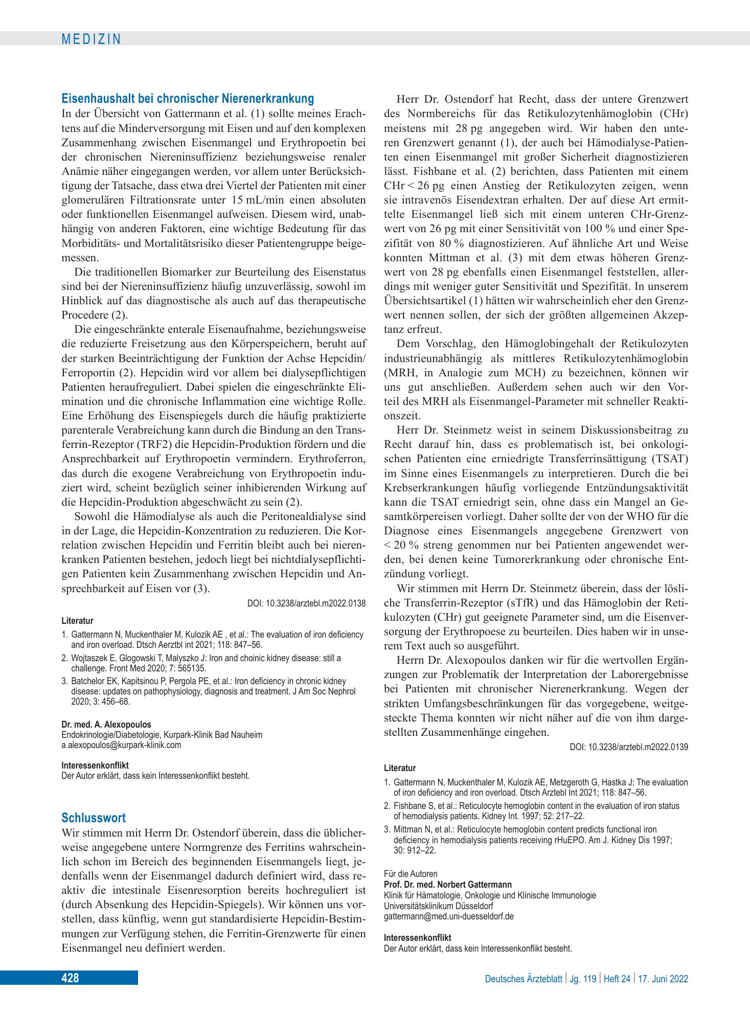 Vorschauseite 1: Schlusswort – Deutsches Ärzteblatt