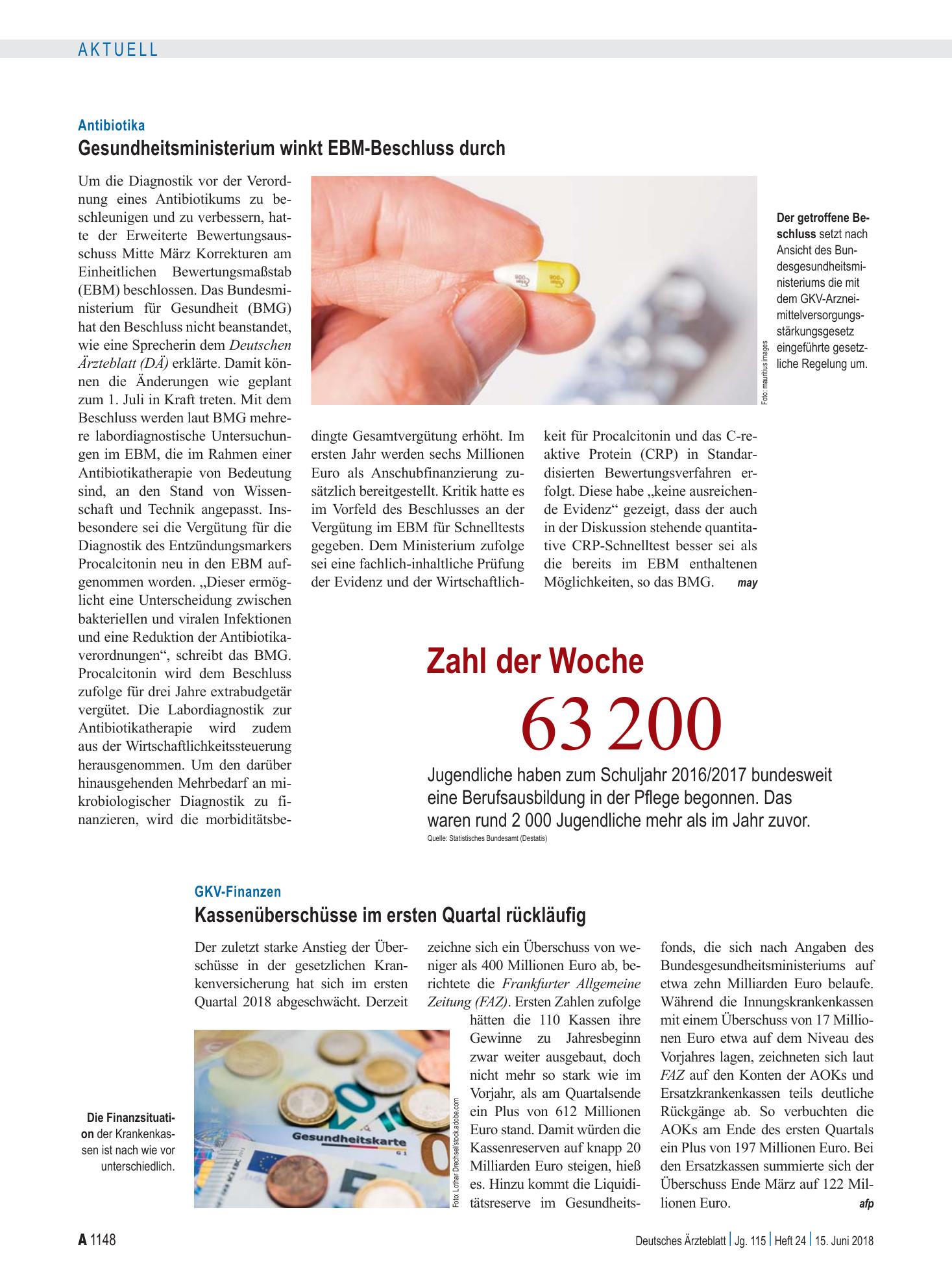 Vorschauseite 1: Zahl der Woche 63 200 – Deutsches Ärzteblatt