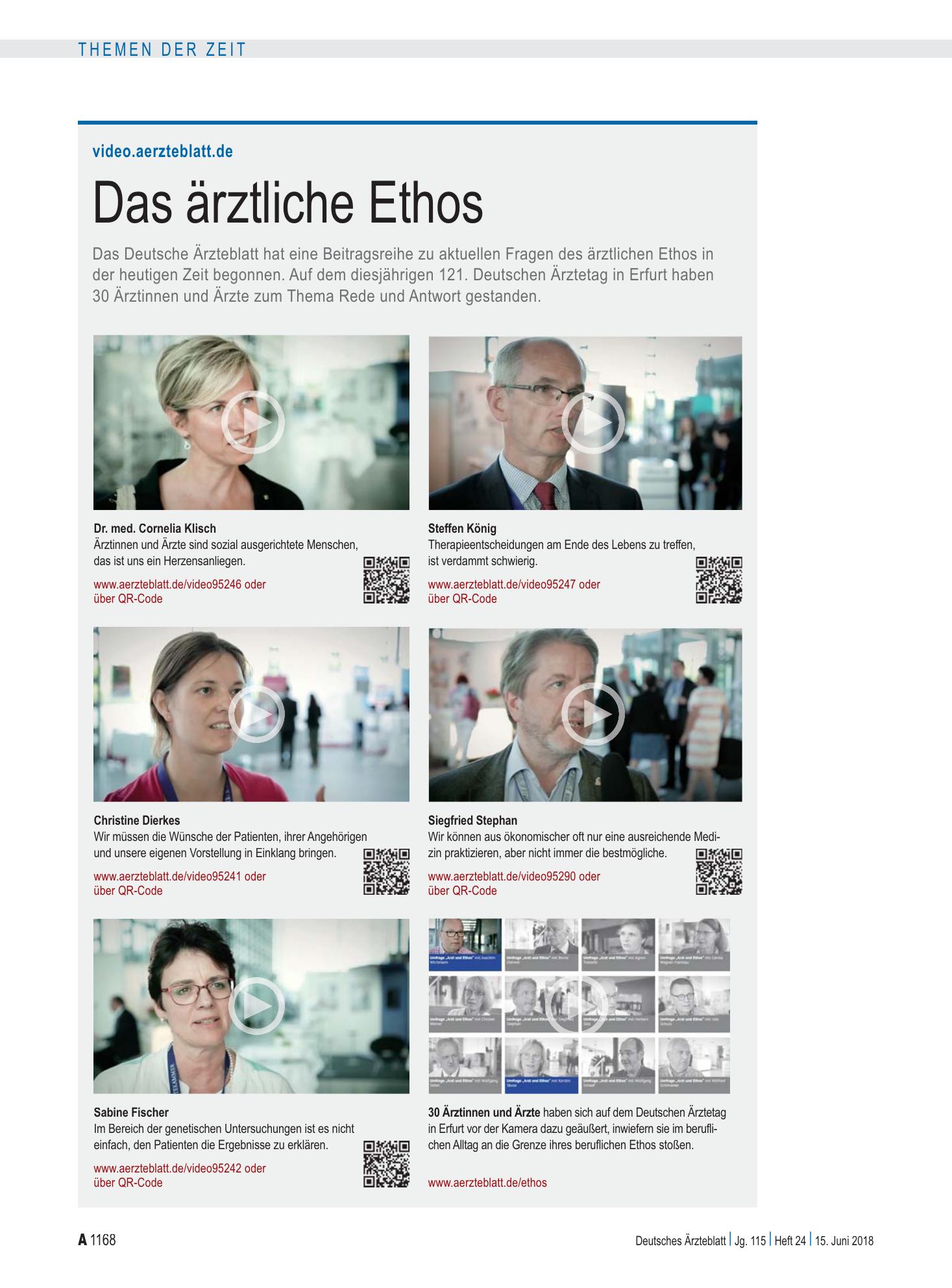 Vorschauseite 1: video.aerzteblatt.de: Das ärztliche Ethos – Deutsches Ärzteblatt