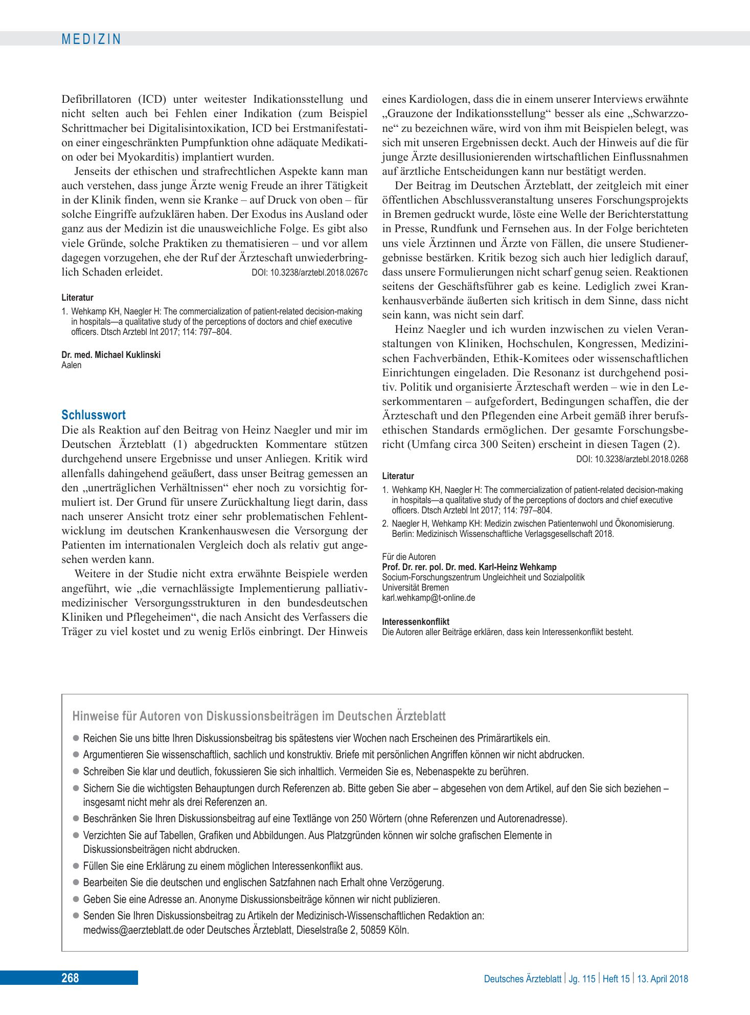 Vorschauseite 1: Schlusswort – Deutsches Ärzteblatt