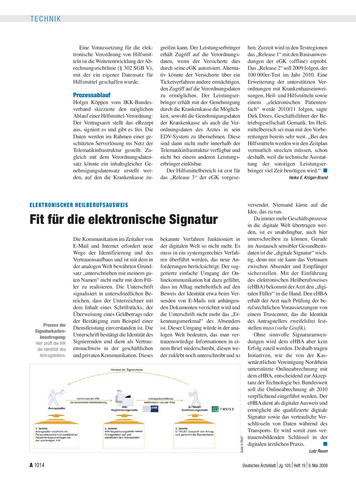 Vorschauseite 1: Elektronischer Heilberufsausweis: Fit für die elektronische Signatur – Deutsches Ärzteblatt