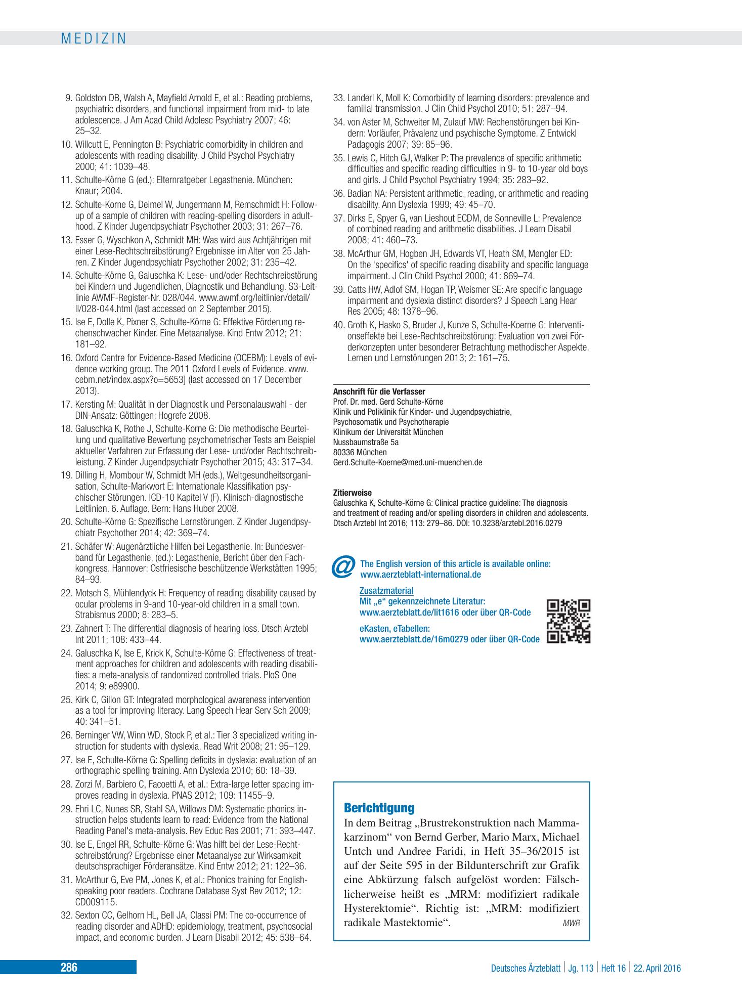 Vorschauseite 1: Berichtigung – Deutsches Ärzteblatt