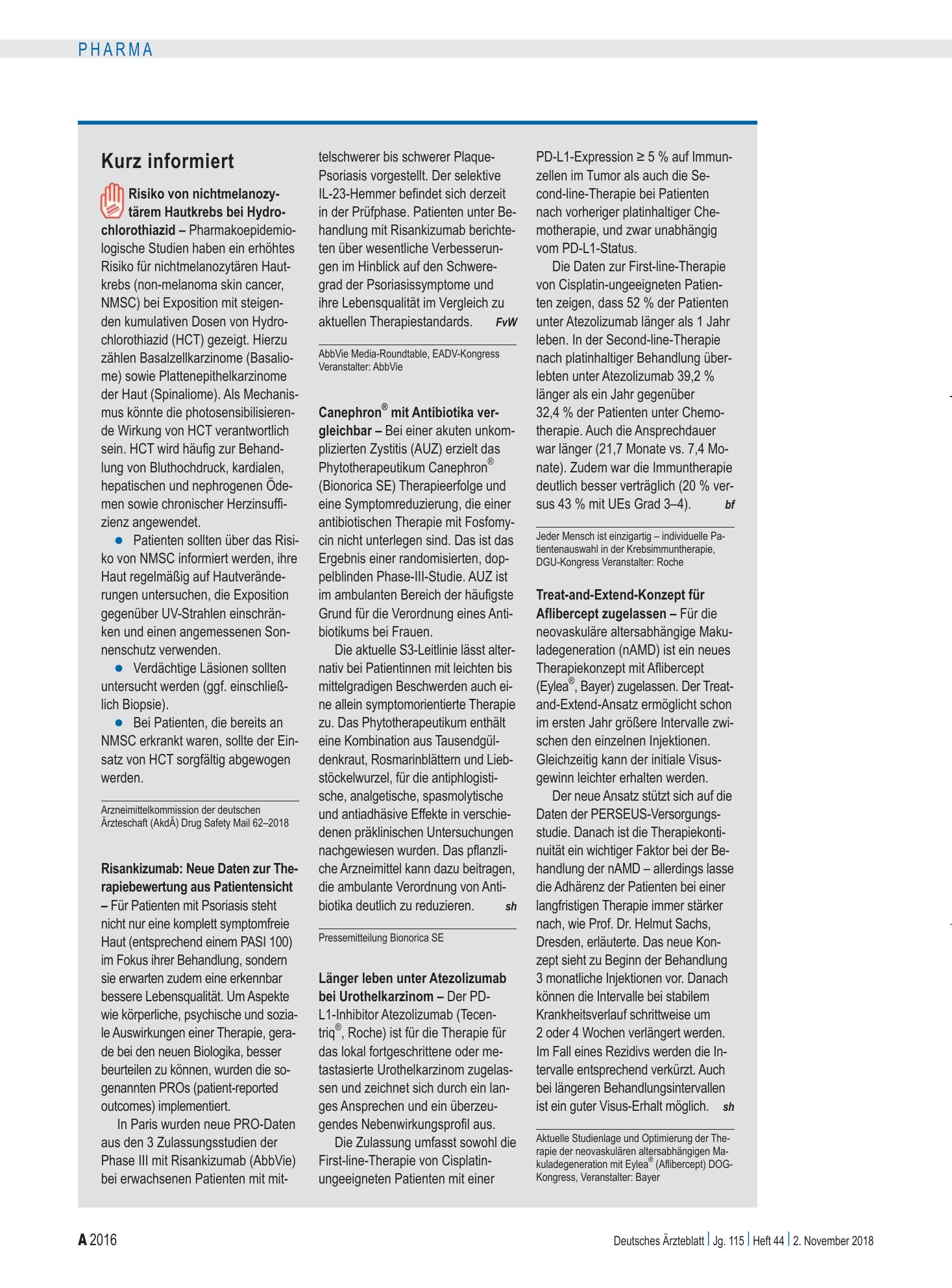Vorschauseite 1: Kurz informiert – Deutsches Ärzteblatt