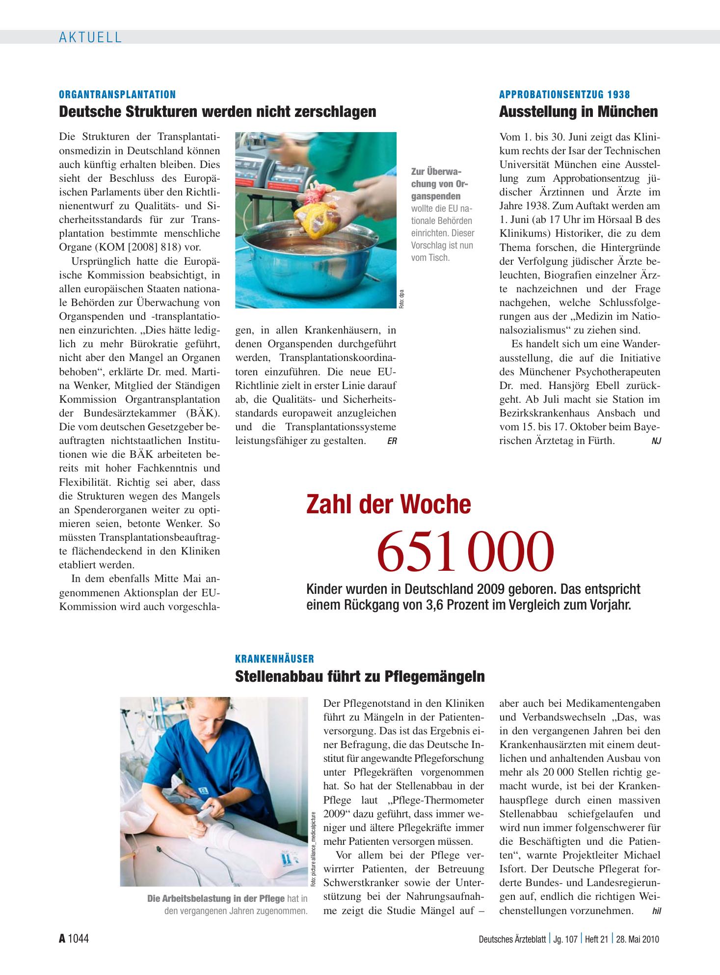 Vorschauseite 1: Zahl der Woche: 651000 – Deutsches Ärzteblatt