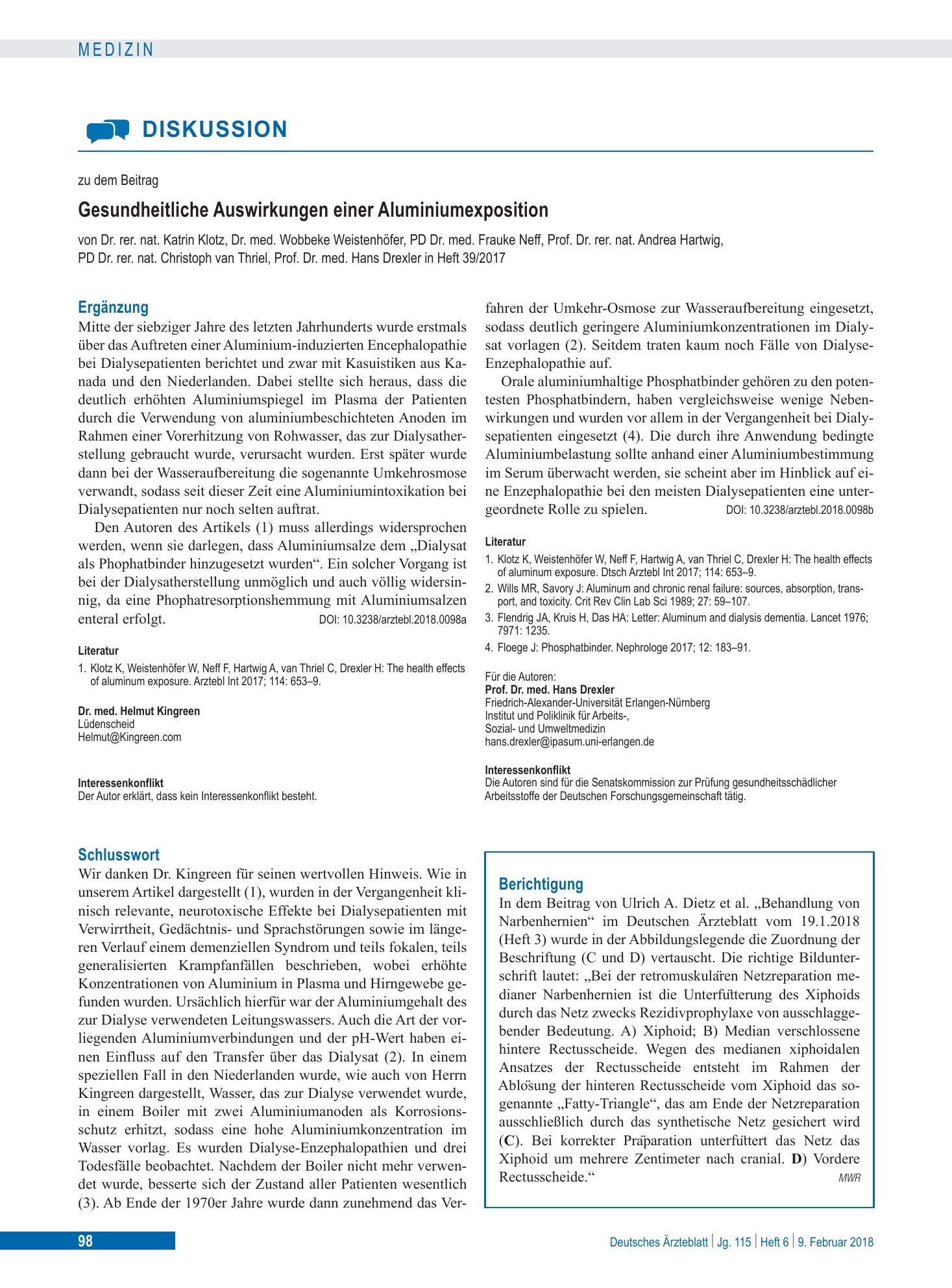 Vorschauseite 1: Berichtigung – Deutsches Ärzteblatt