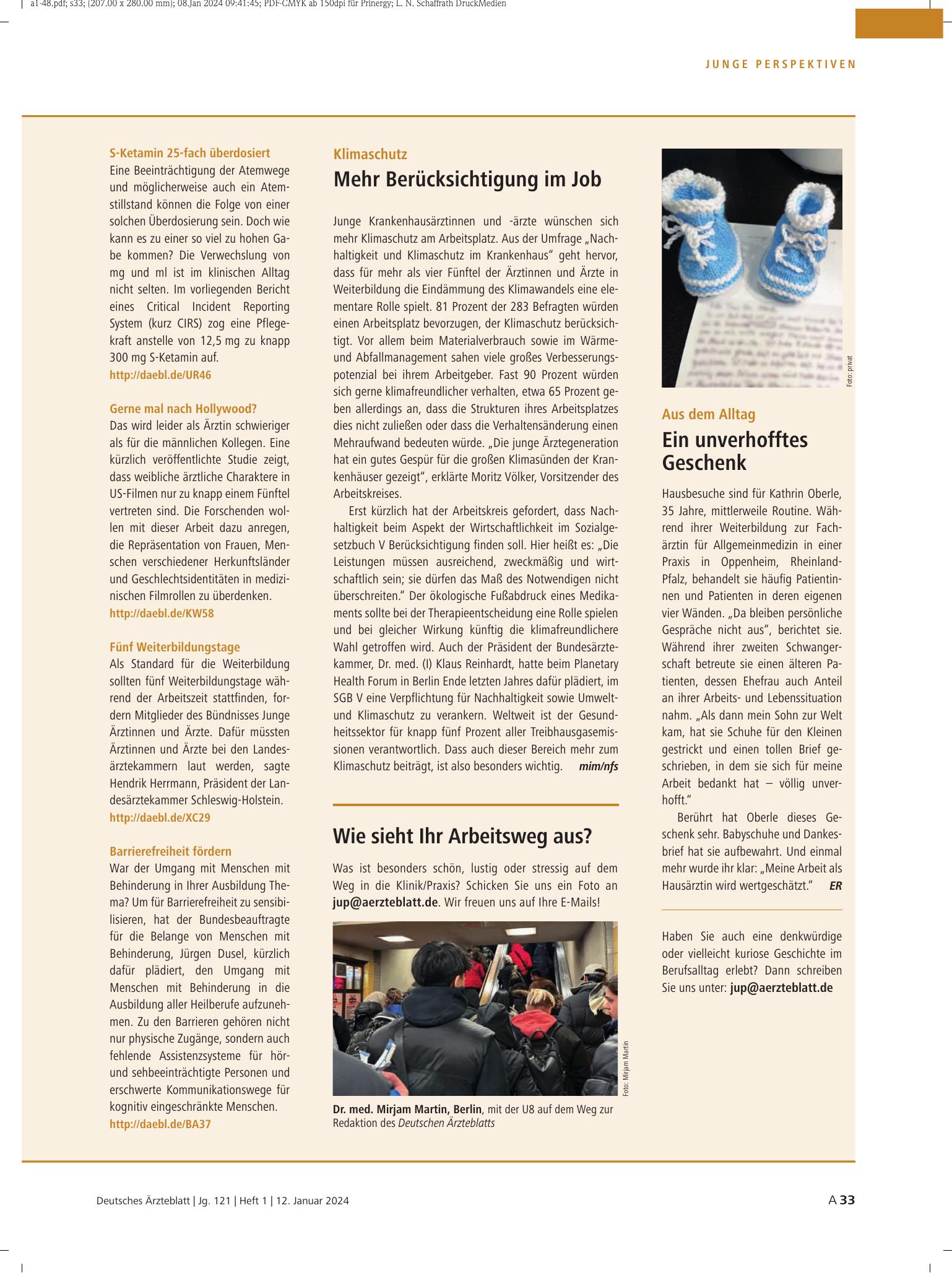 Vorschauseite 1: Aus dem Alltag: Ein unverhofftes Geschenk – Deutsches Ärzteblatt