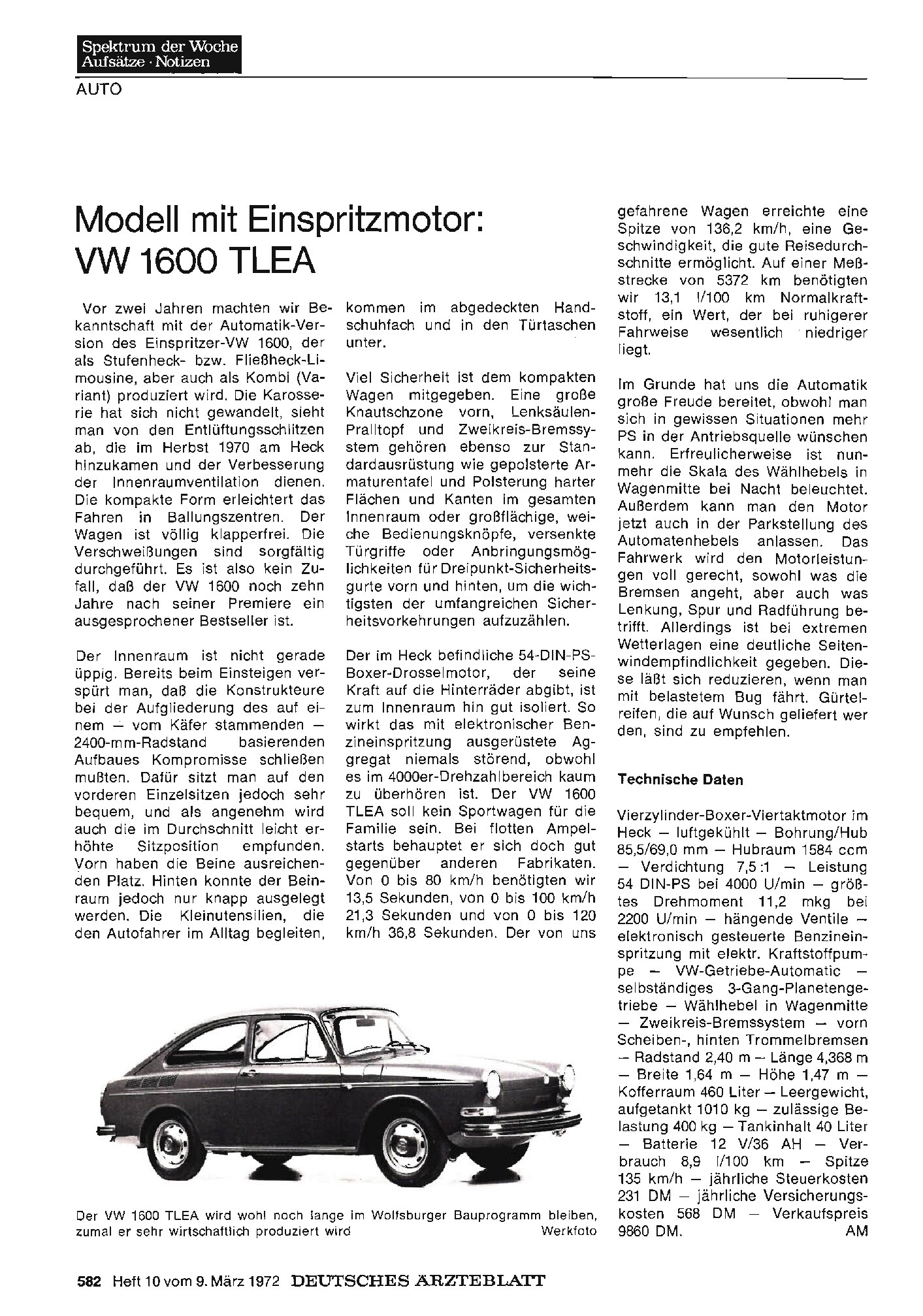 Vorschauseite 1: Modell mit Einspritzmotor: VW 1600 TLEA