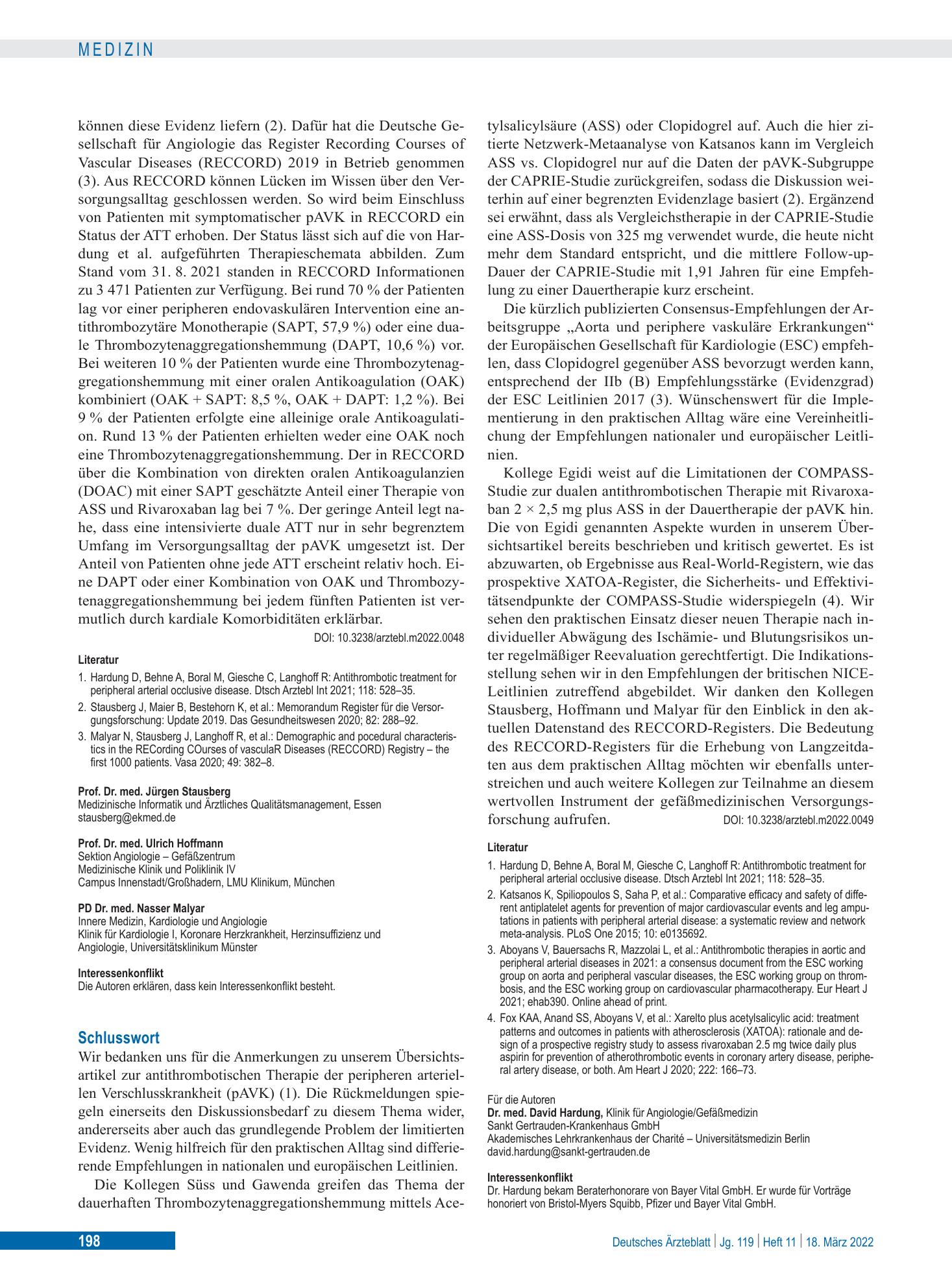 Vorschauseite 1: Schlusswort – Deutsches Ärzteblatt