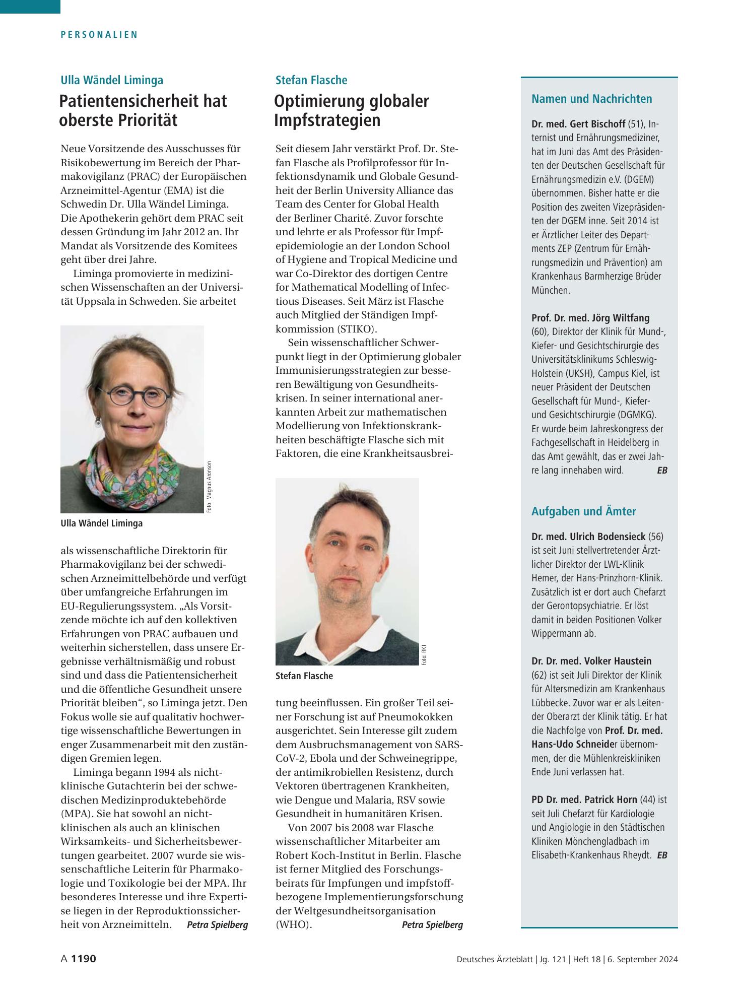 Vorschauseite 1: Stefan Flasche: Optimierung globaler Impfstrategien – Deutsches Ärzteblatt