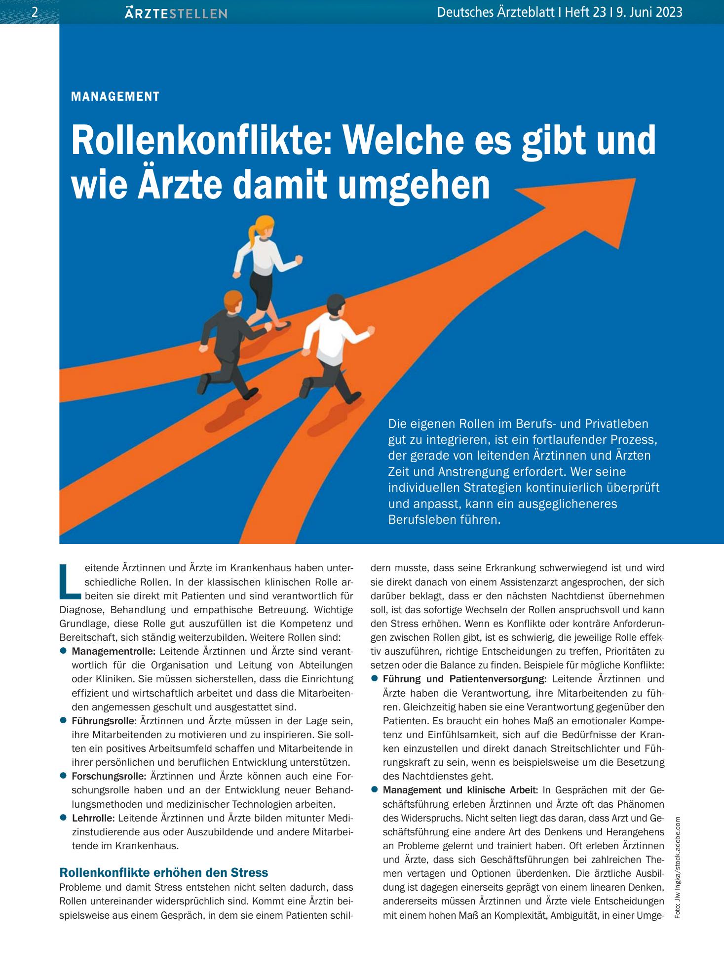 Vorschauseite 1: Management: Rollenkonflikte — Welche es gibt und wie Ärzte damit umgehen – Deutsches Ärzteblatt