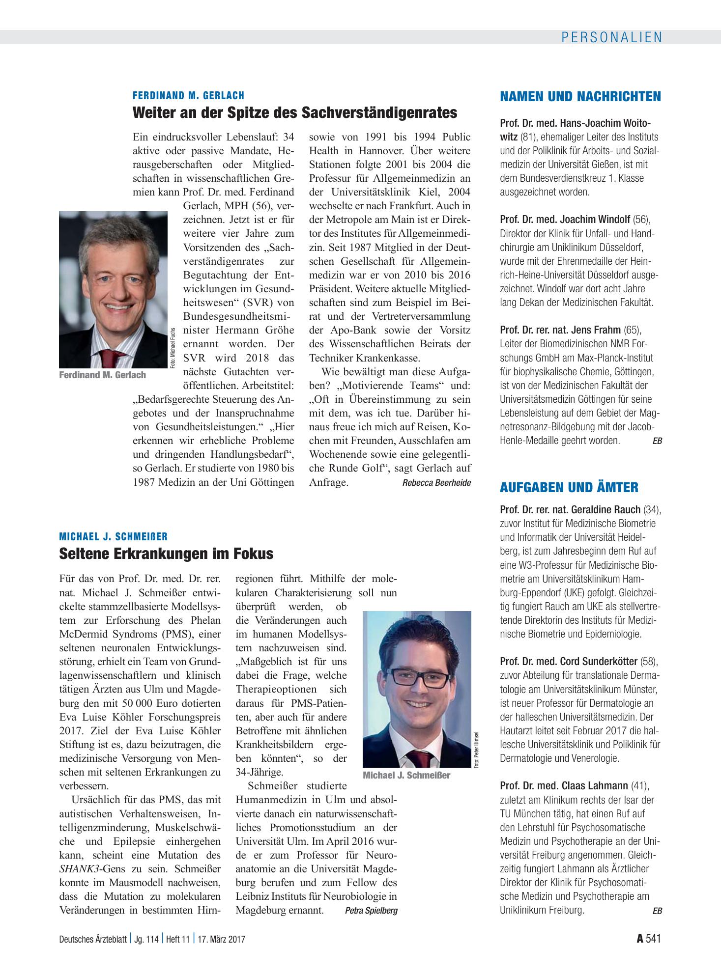 Vorschauseite 1: Aufgaben und Ämter – Deutsches Ärzteblatt