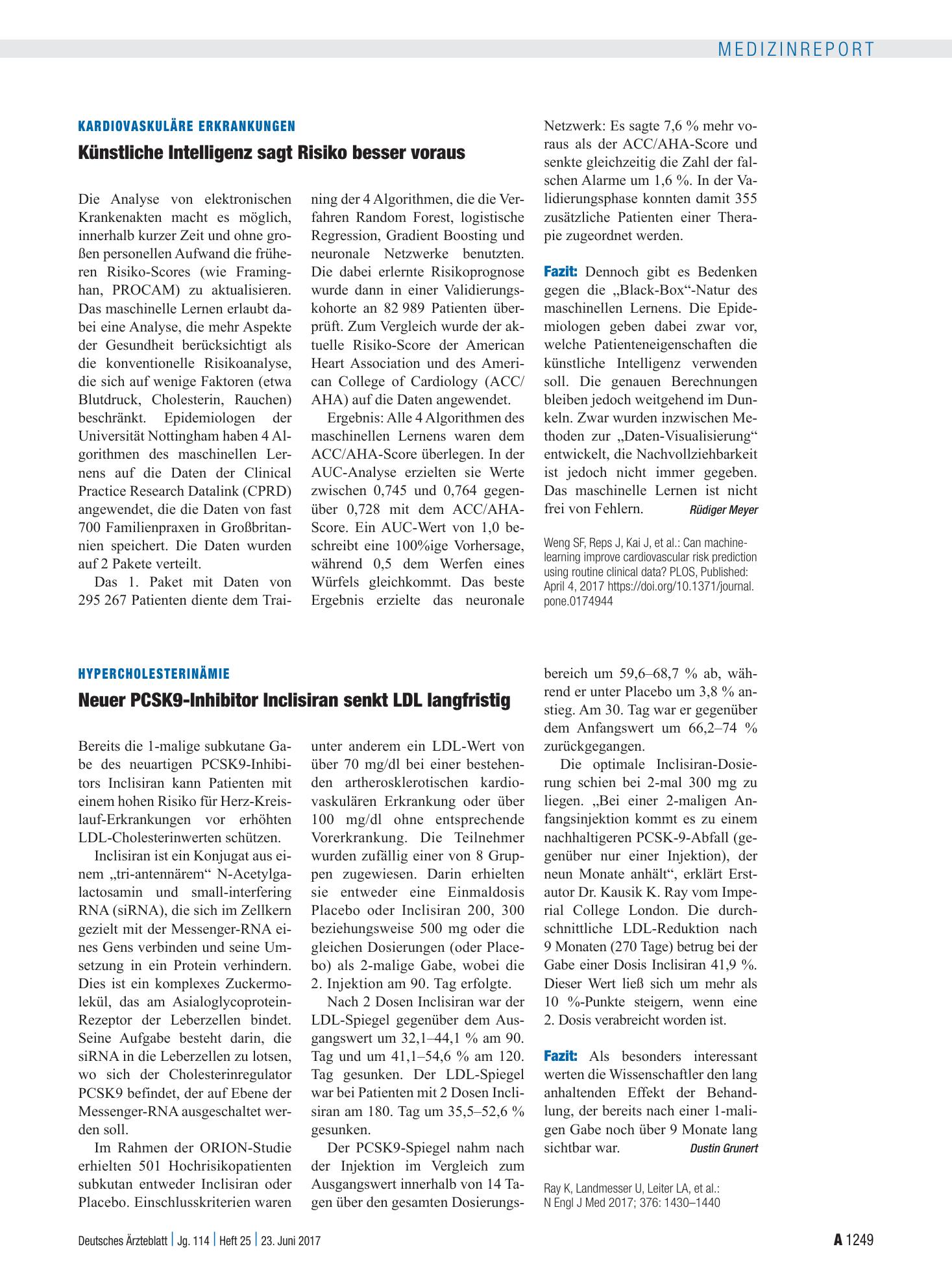 Vorschauseite 1: Kardiovaskuläre Erkrankungen: Künstliche Intelligenz sagt Risiko besser voraus – Deutsches Ärzteblatt