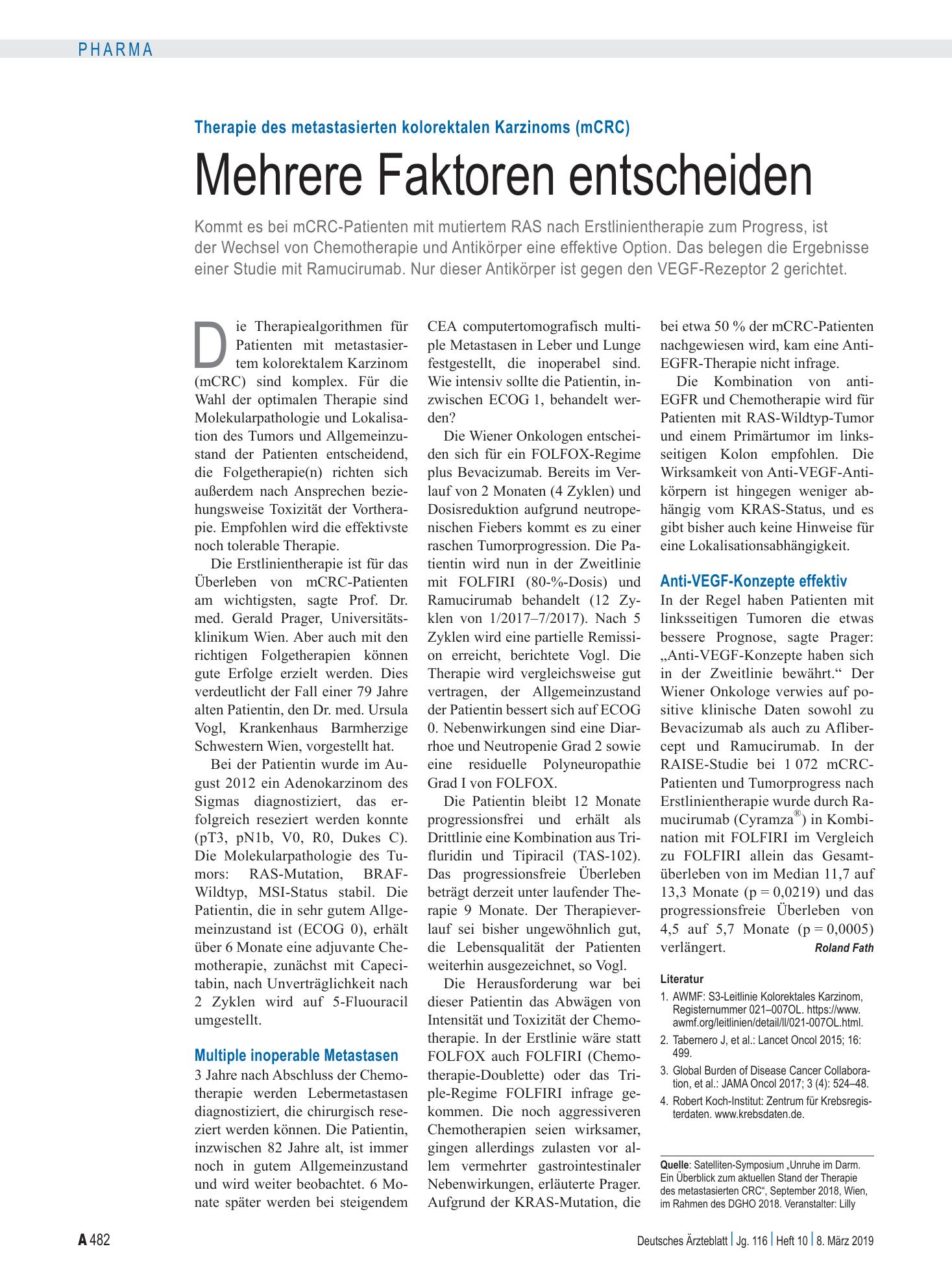 Vorschauseite 1: Therapie des metastasierten kolorektalen Karzinoms (mCRC): Mehrere Faktoren entscheiden – Deutsches Ärzteblatt