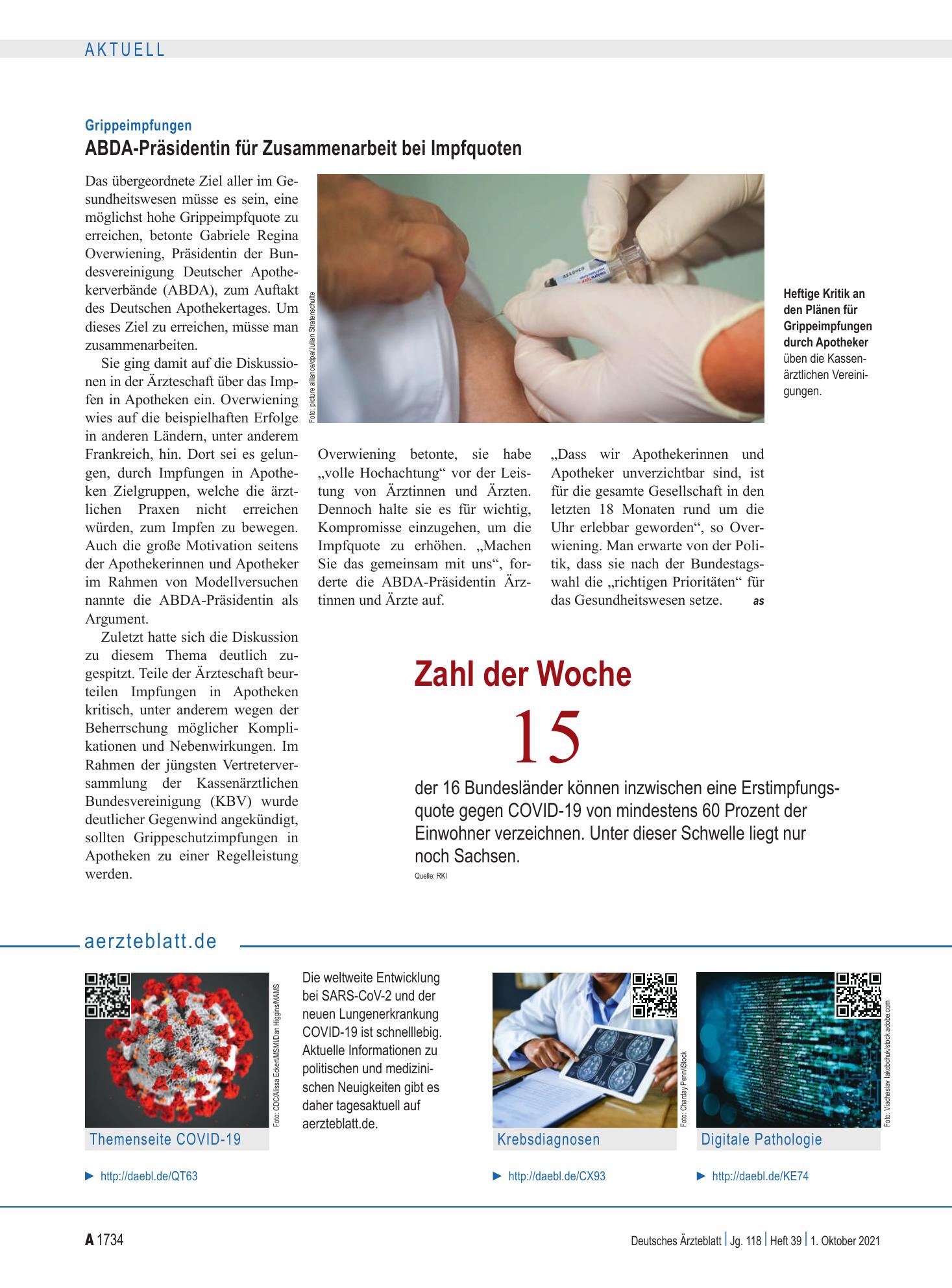 Vorschauseite 1: aerzteblatt.de – Deutsches Ärzteblatt