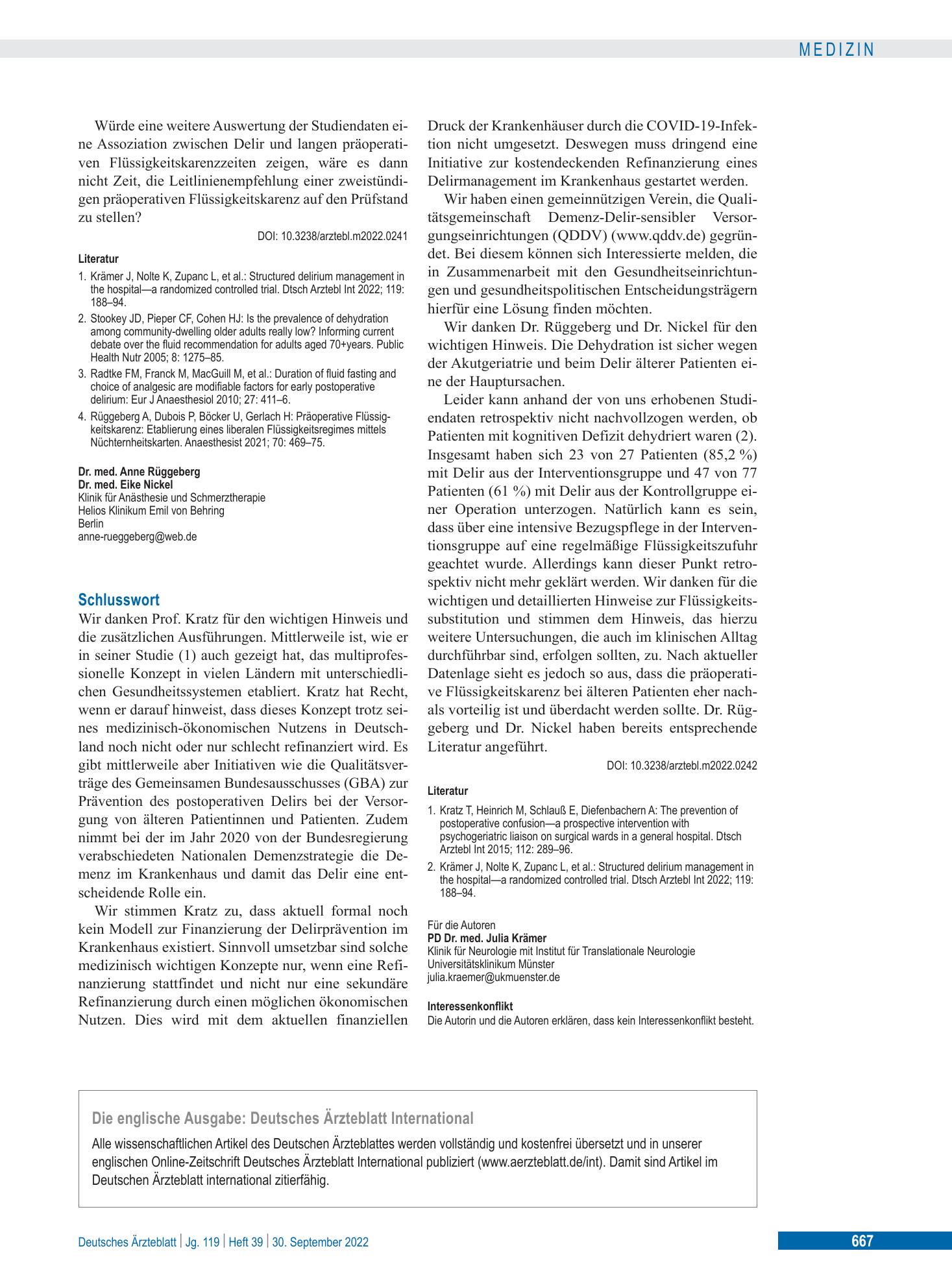 Vorschauseite 1: Schlusswort – Deutsches Ärzteblatt