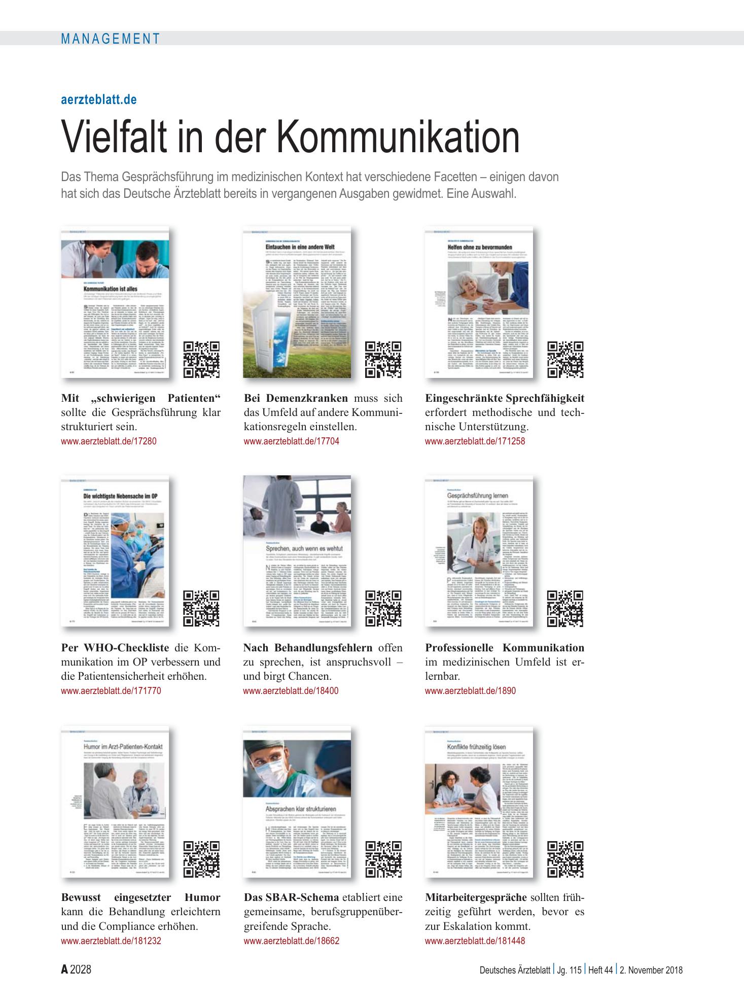 Vorschauseite 1: aerzteblatt.de: Vielfalt in der Kommunikation – Deutsches Ärzteblatt