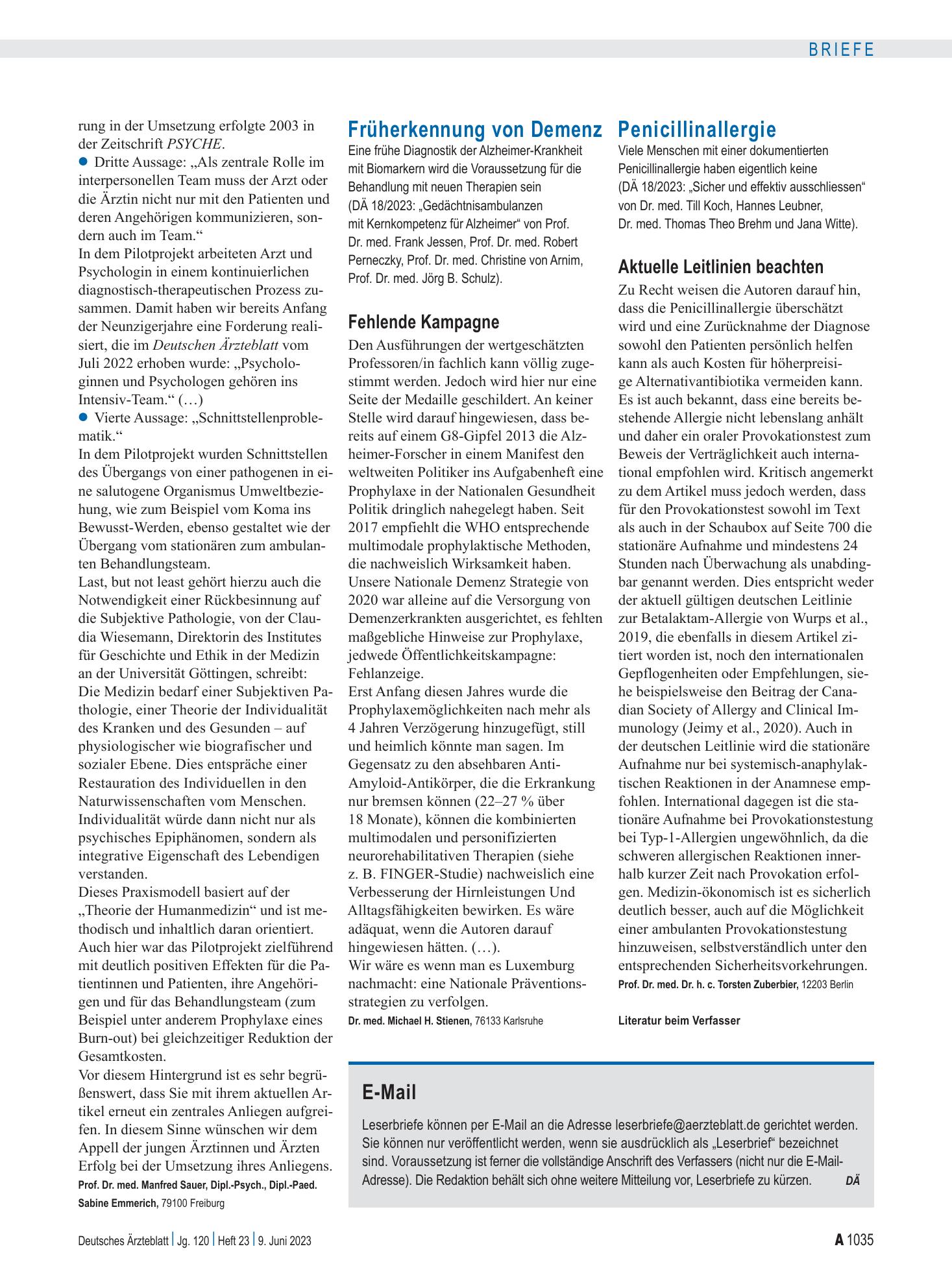 Vorschauseite 1: Penicillinallergie: Aktuelle Leitlinien beachten – Deutsches Ärzteblatt