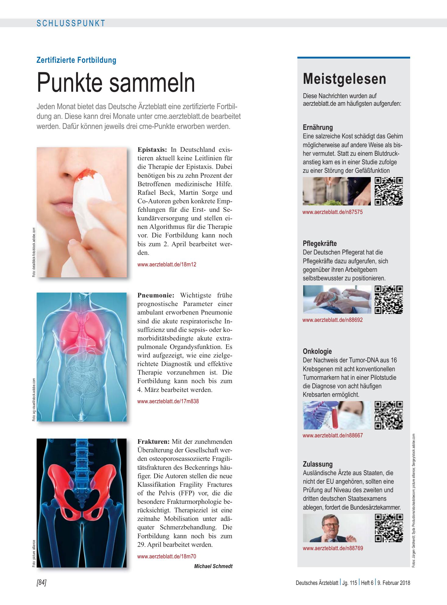 Vorschauseite 1: Meistgelesen – Deutsches Ärzteblatt