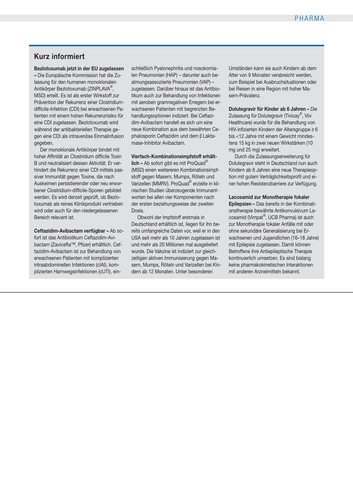 Vorschauseite 1: Kurz informiert – Deutsches Ärzteblatt