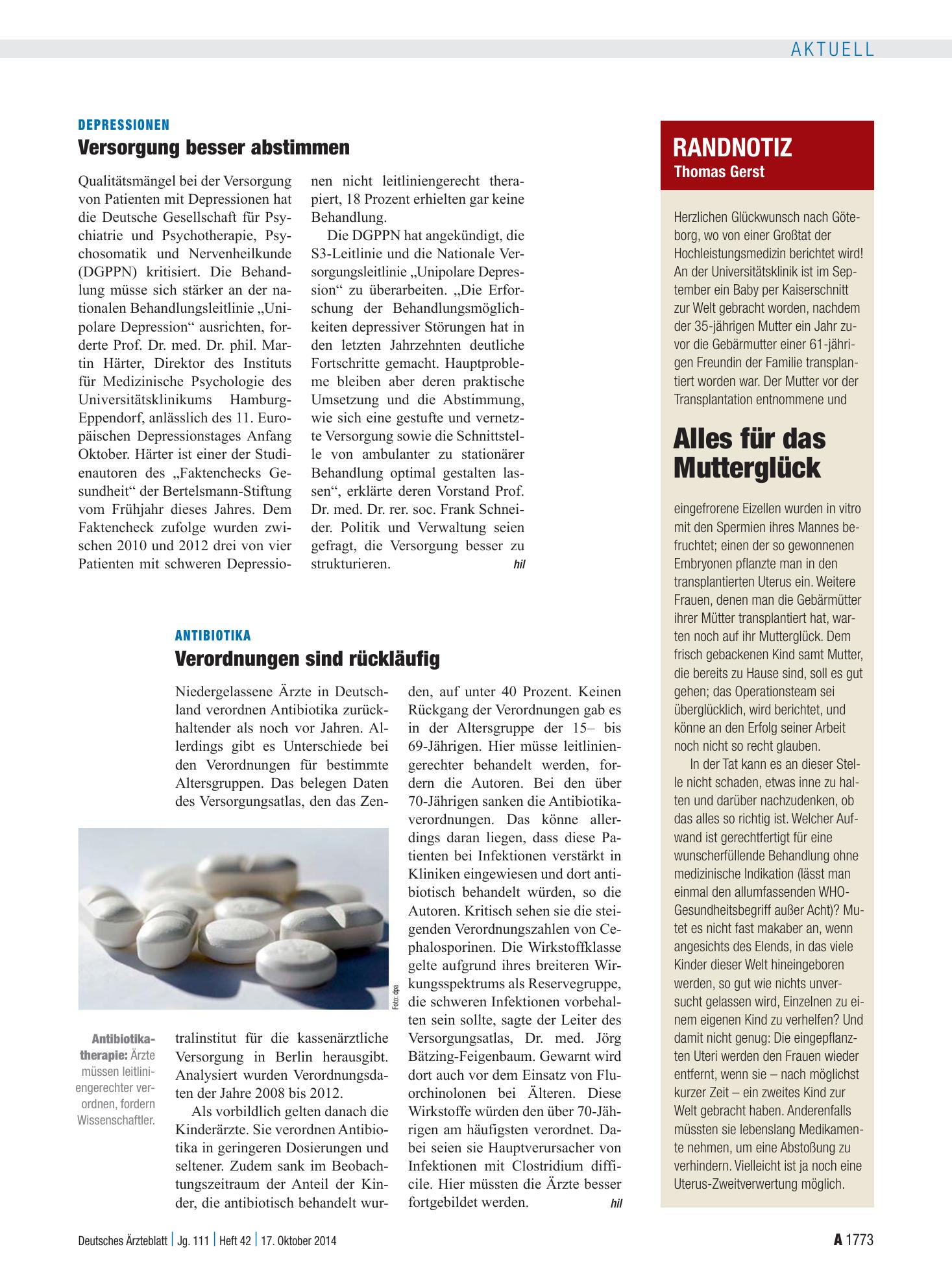 Vorschauseite 1: Randnotiz: Alles für das Mutterglück – Deutsches Ärzteblatt