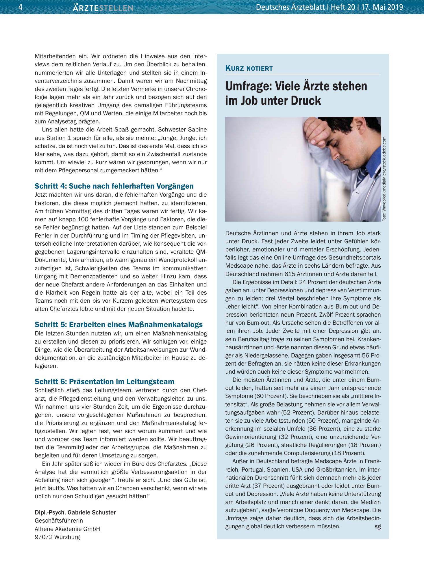 Vorschauseite 1: Umfrage: Viele Ärzte stehen im Job unter Druck – Deutsches Ärzteblatt