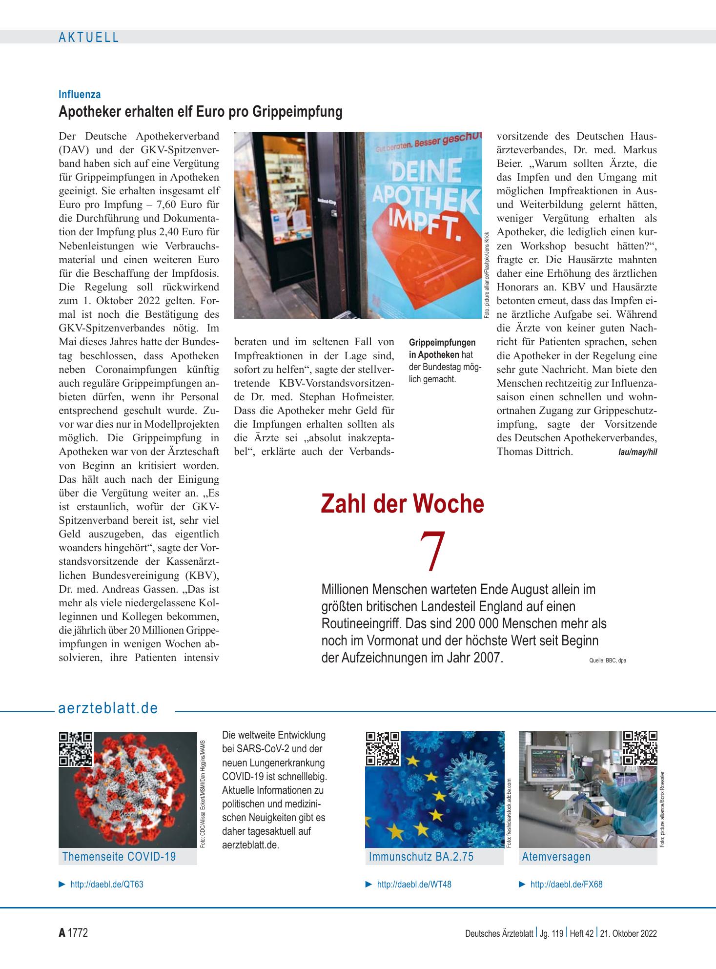 Vorschauseite 1: aerzteblatt.de – Deutsches Ärzteblatt