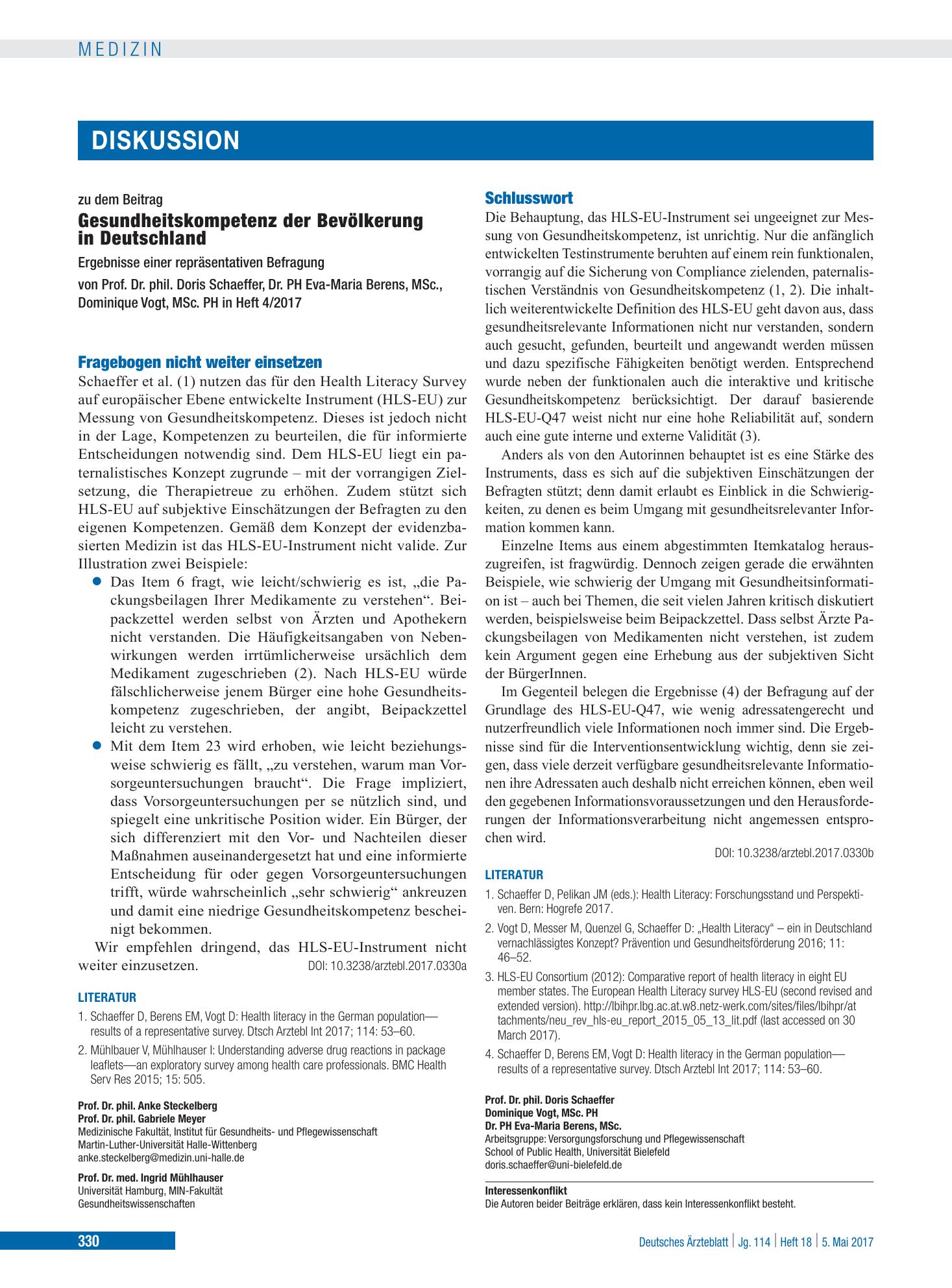Vorschauseite 1: Schlusswort – Deutsches Ärzteblatt