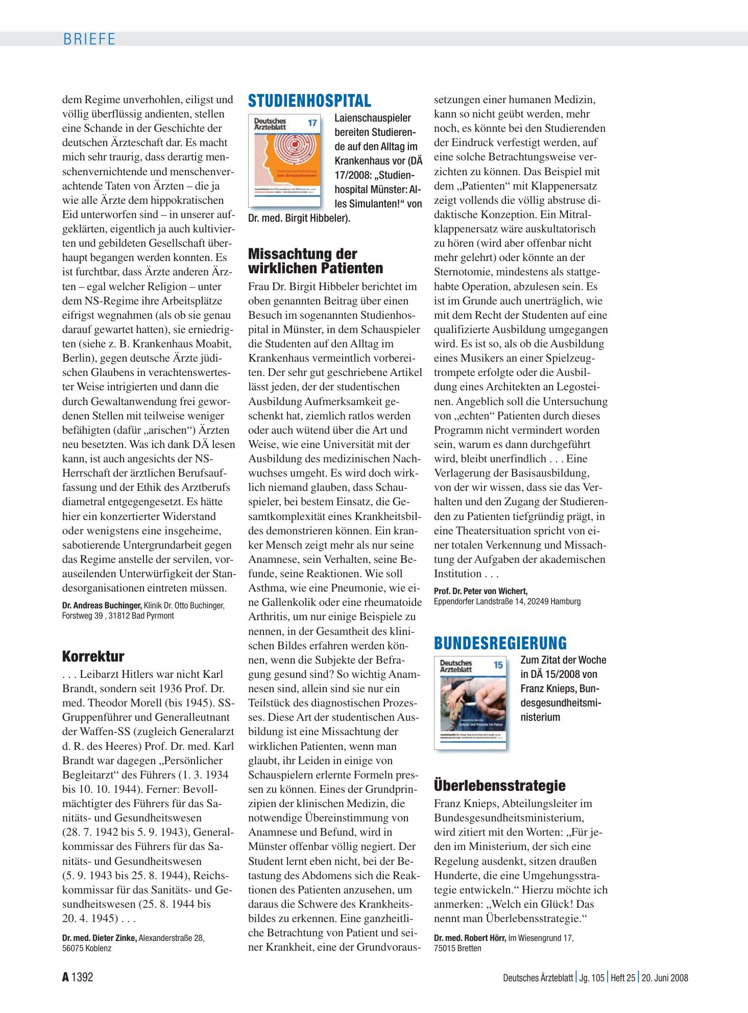 Vorschauseite 1: Bundesregierung: Überlebensstrategie – Deutsches Ärzteblatt