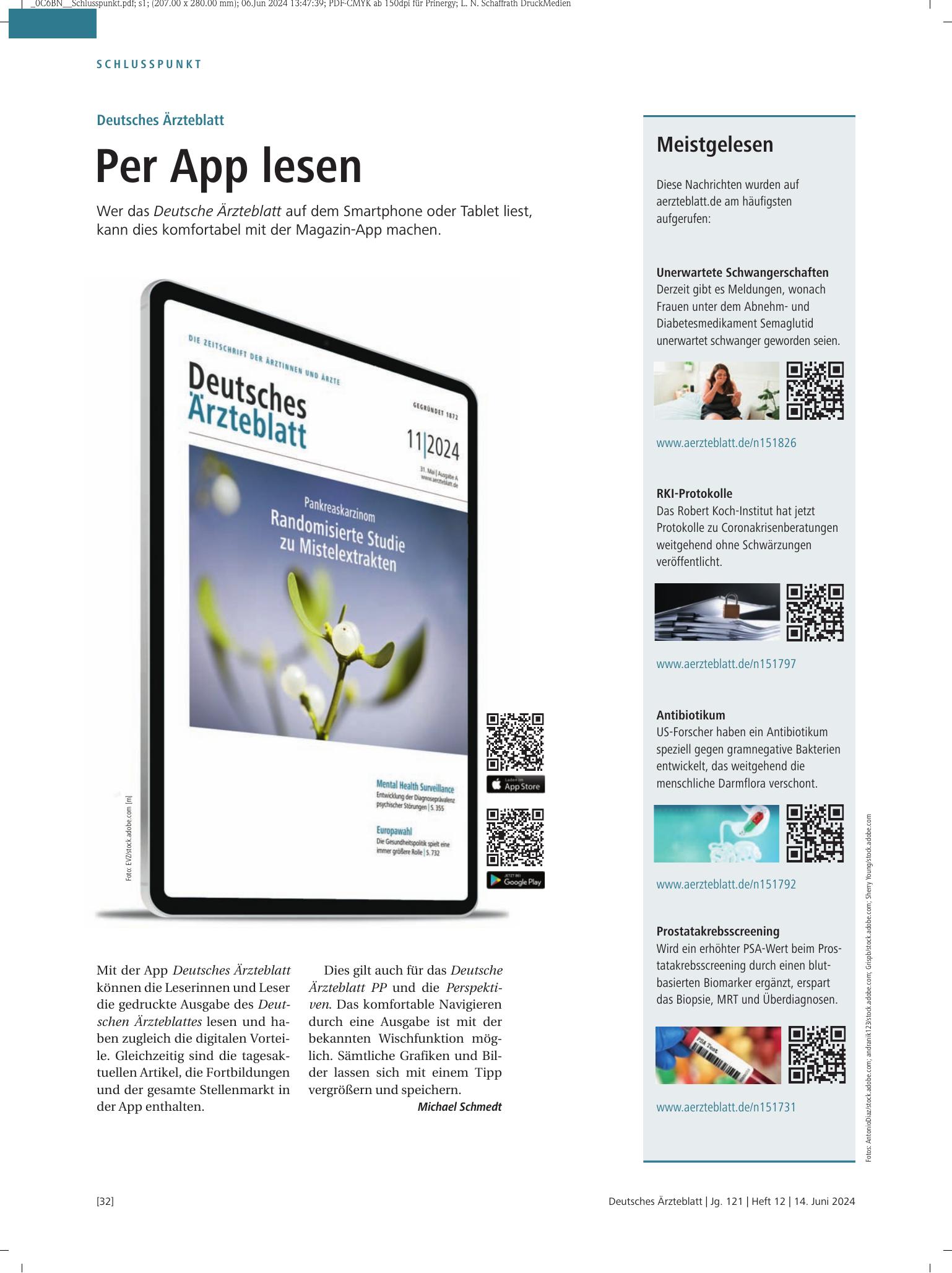 Vorschauseite 1: Meistgelesen – Deutsches Ärzteblatt