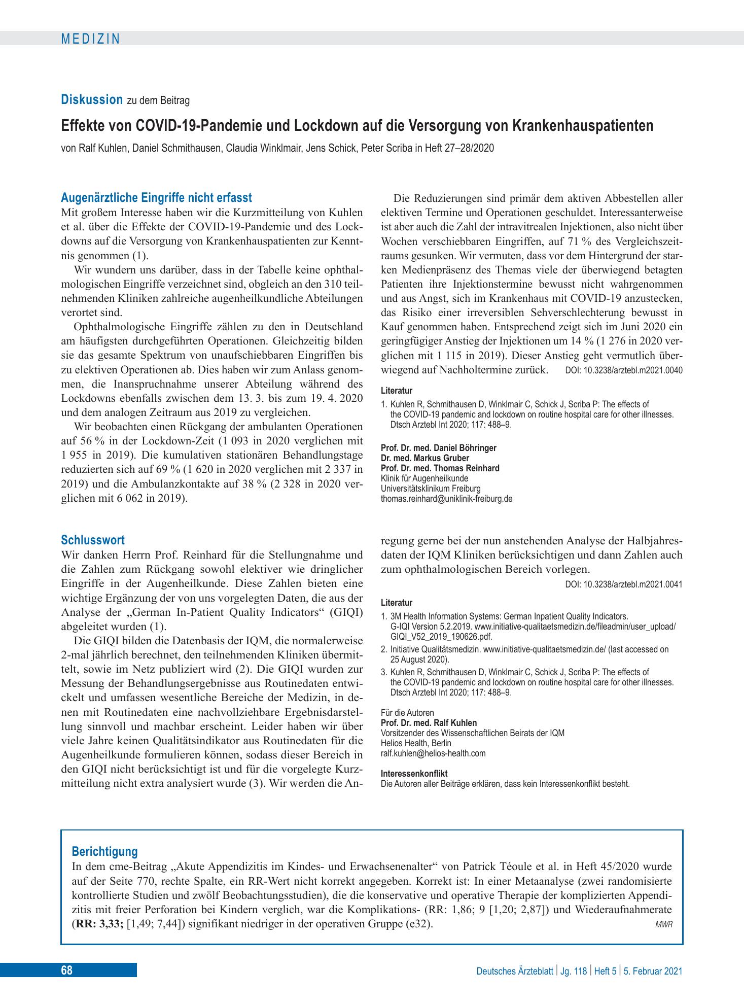 Vorschauseite 1: Schlusswort – Deutsches Ärzteblatt