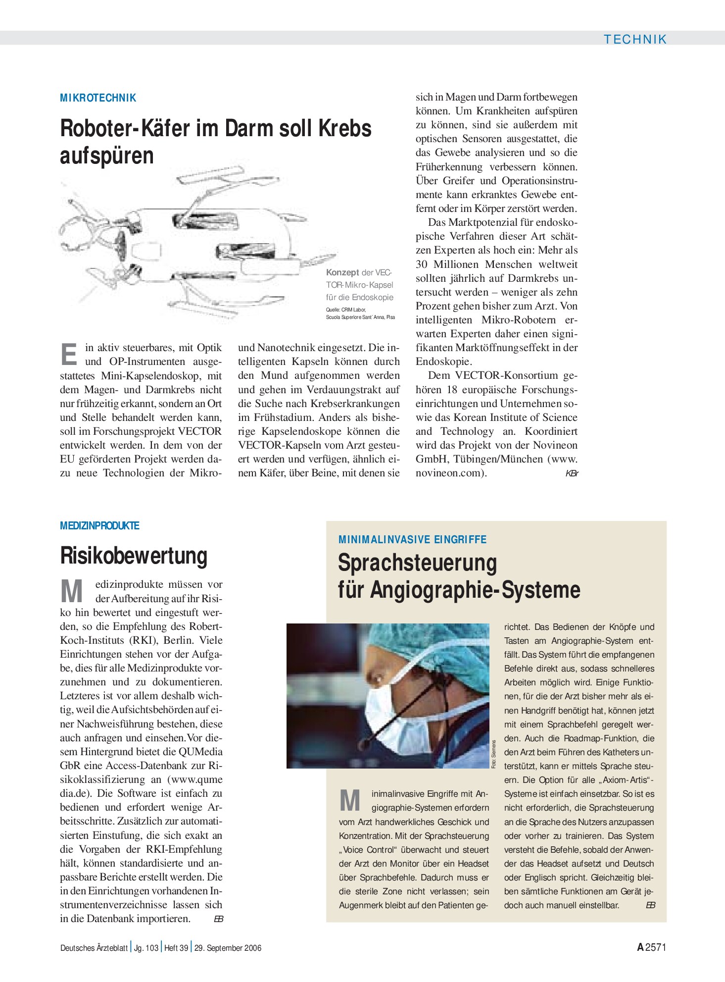 Vorschauseite 1: Minimalinvasive Eingriffe:Sprachsteuerung für Angiographie-Systeme – Deutsches Ärzteblatt