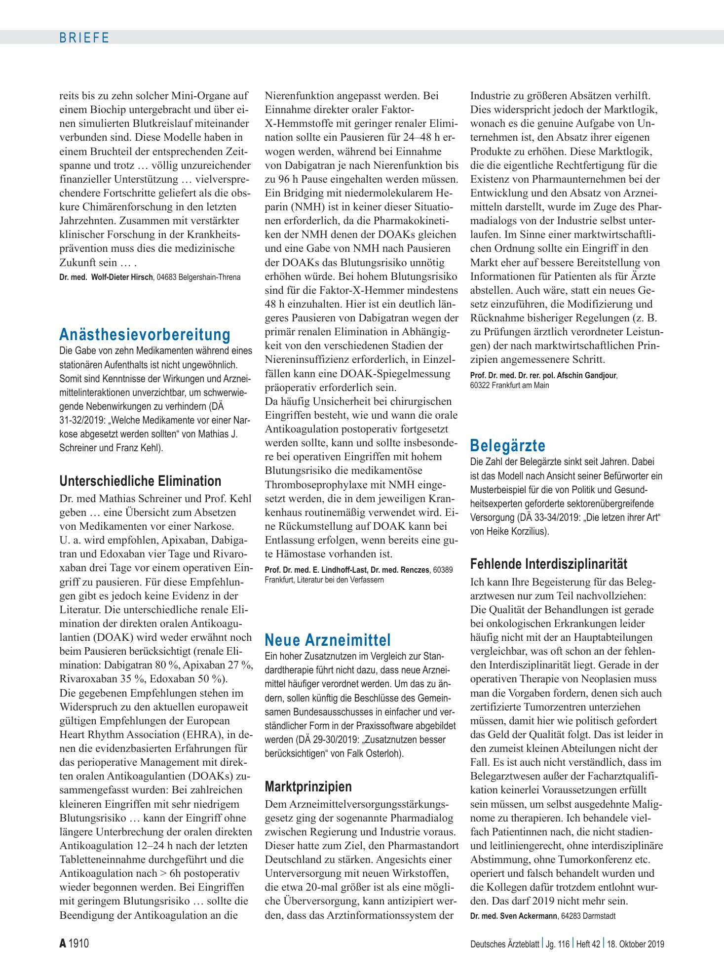 Vorschauseite 1: Neue Arzneimittel: Marktprinzipien – Deutsches Ärzteblatt