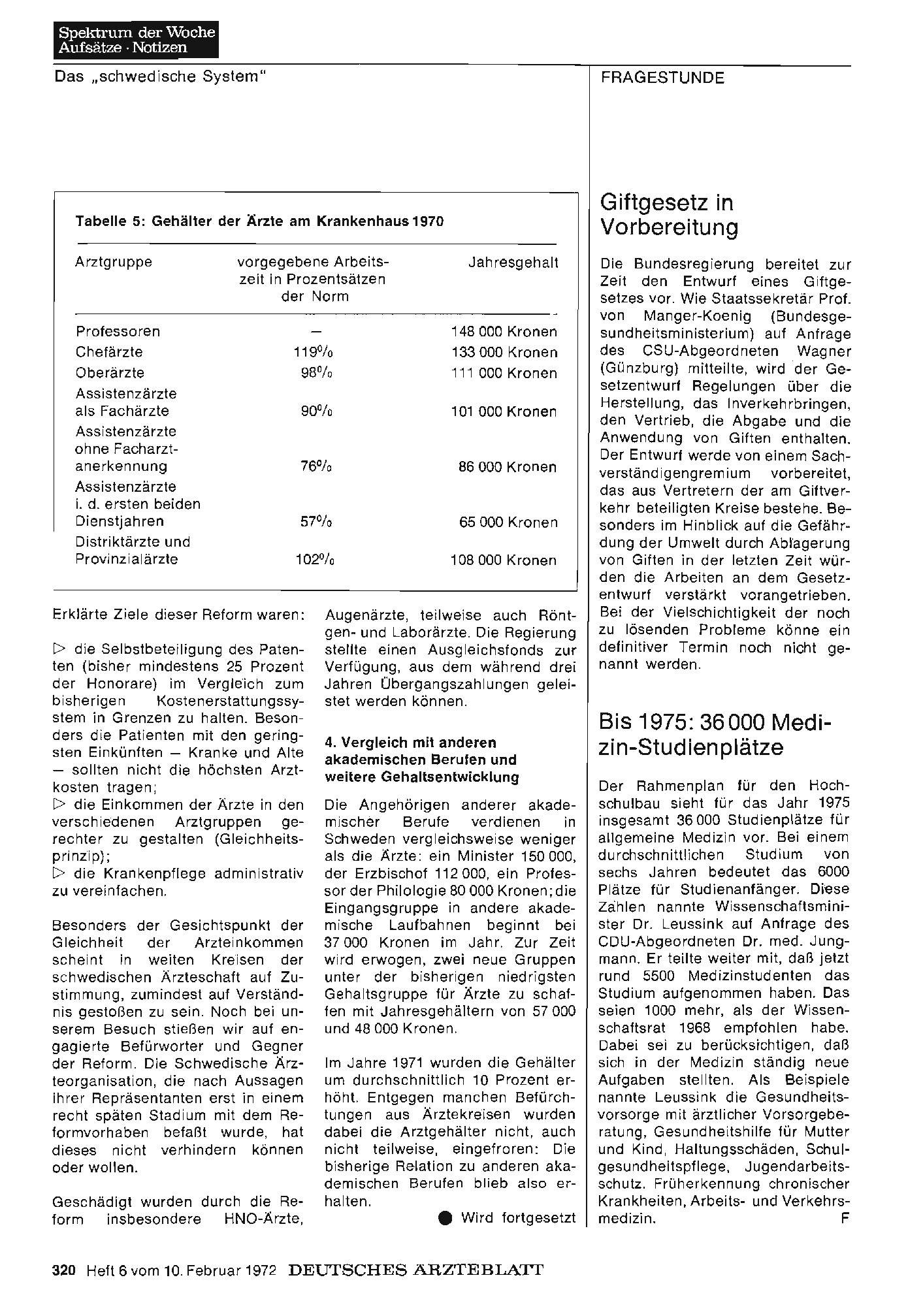 Vorschauseite 1: Bis 1975: 36 000 Medizin-Studienplätze