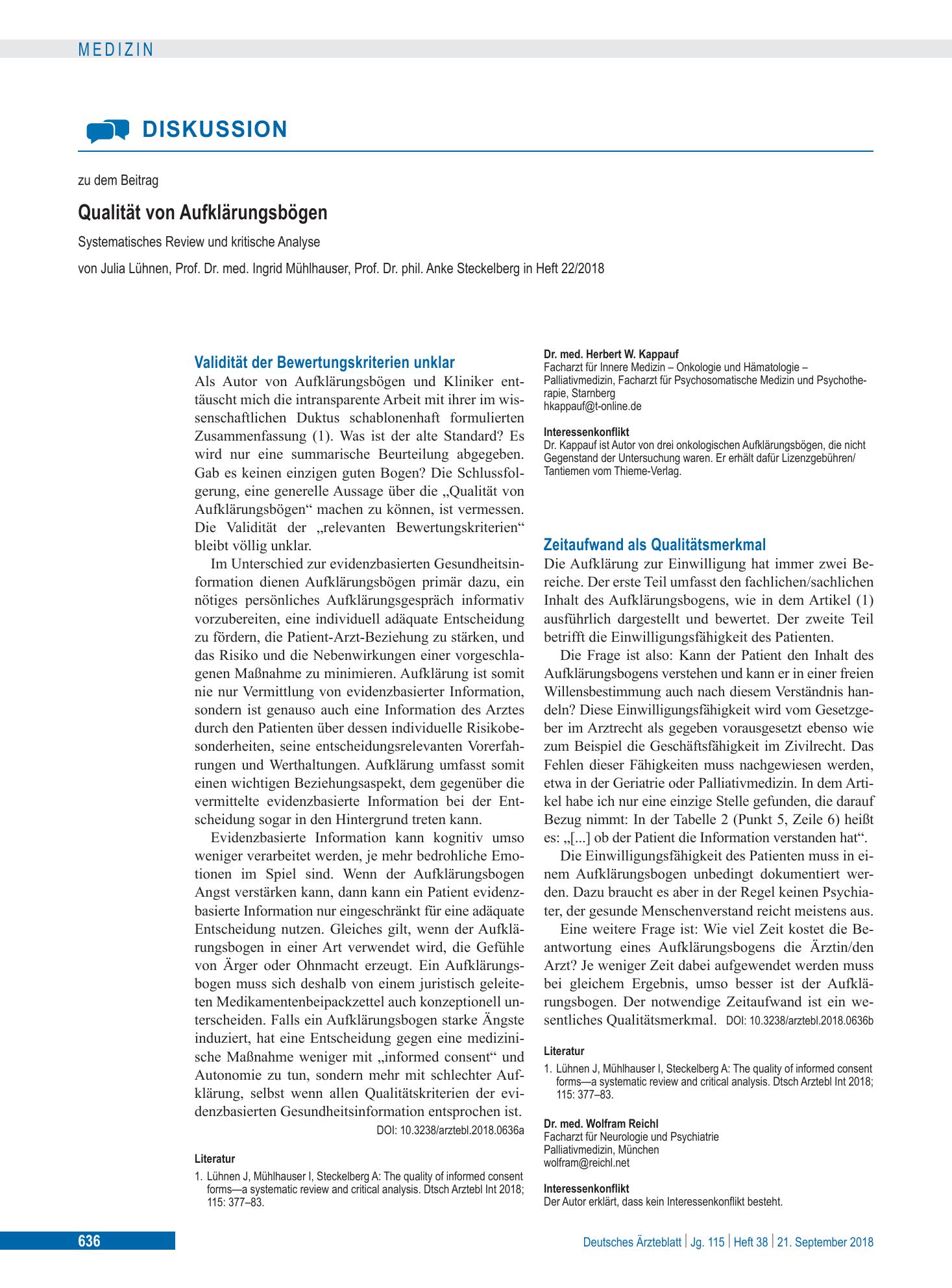 Vorschauseite 1: Validität der Bewertungskriterien unklar – Deutsches Ärzteblatt