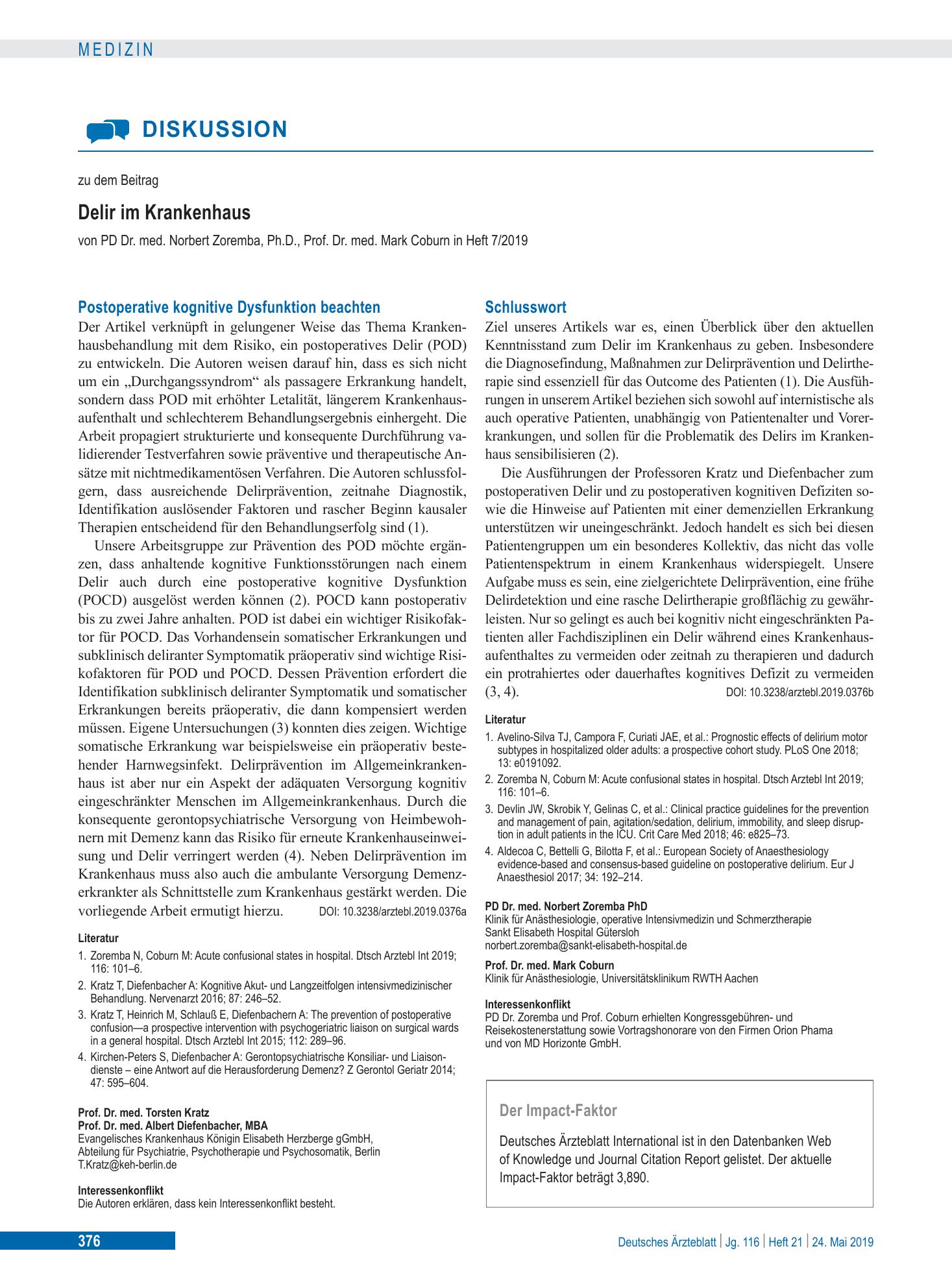 Vorschauseite 1: Schlusswort – Deutsches Ärzteblatt